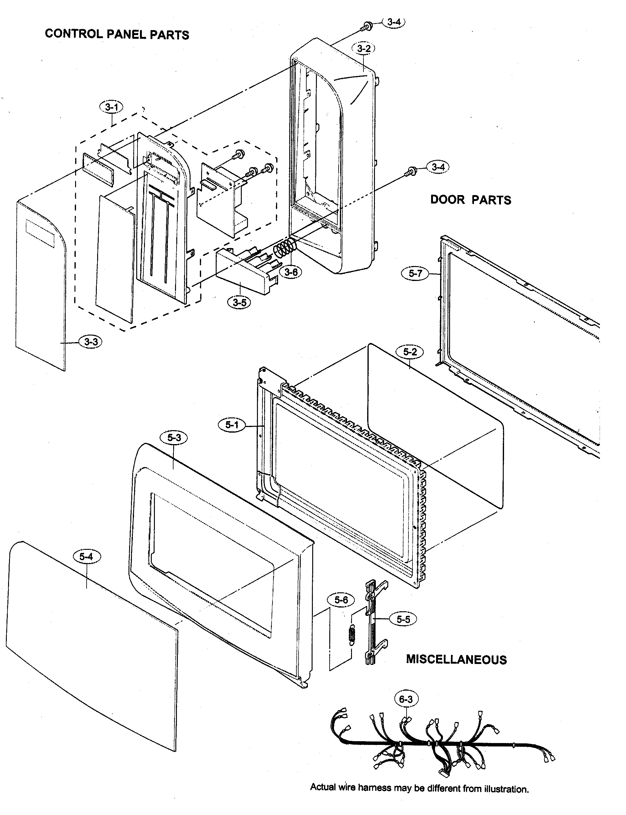 Control panel/door parts/miscellaneous