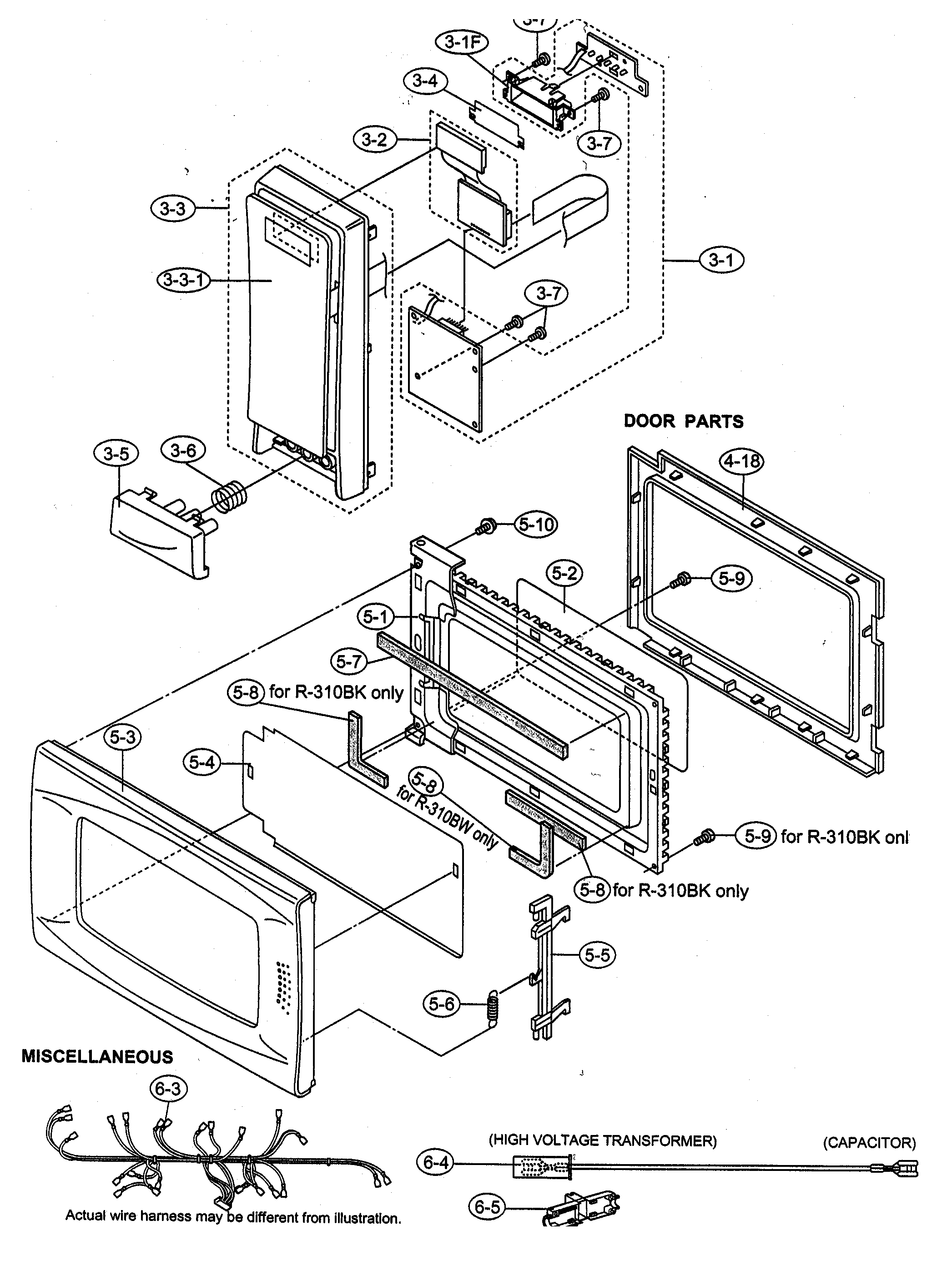 Control panel/door parts/miscellaneous