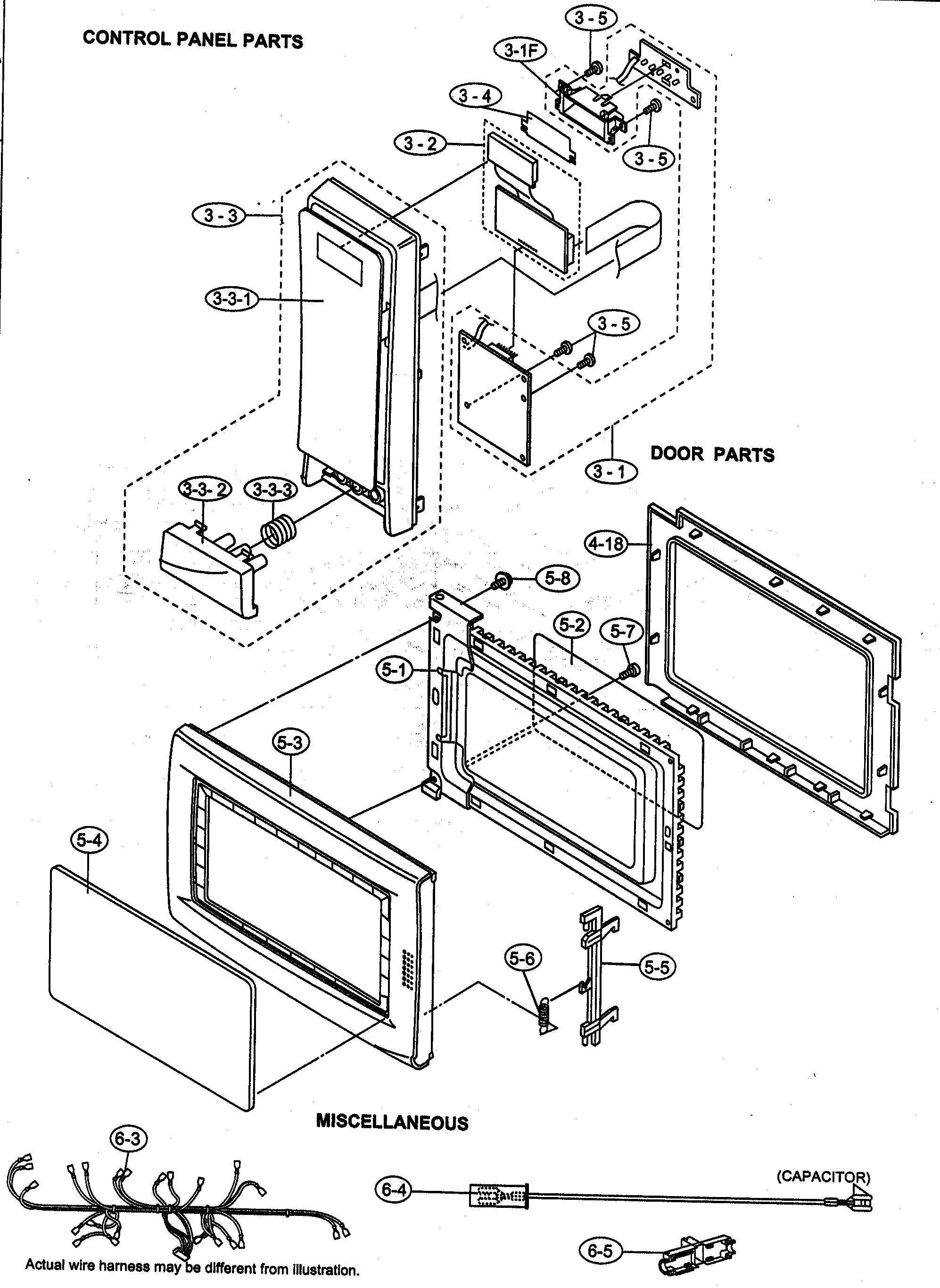 Control panel/door parts