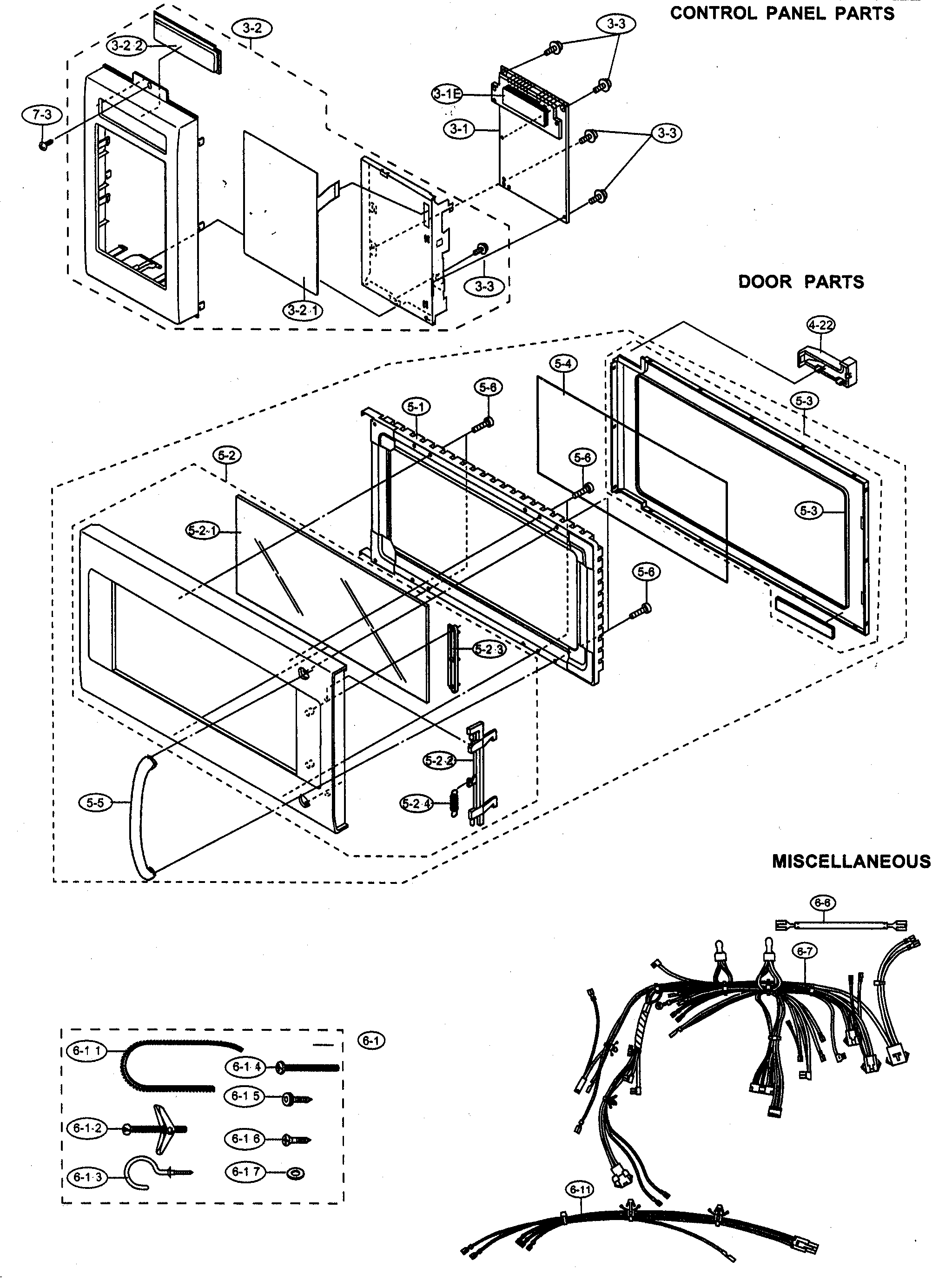 Control panel/door parts