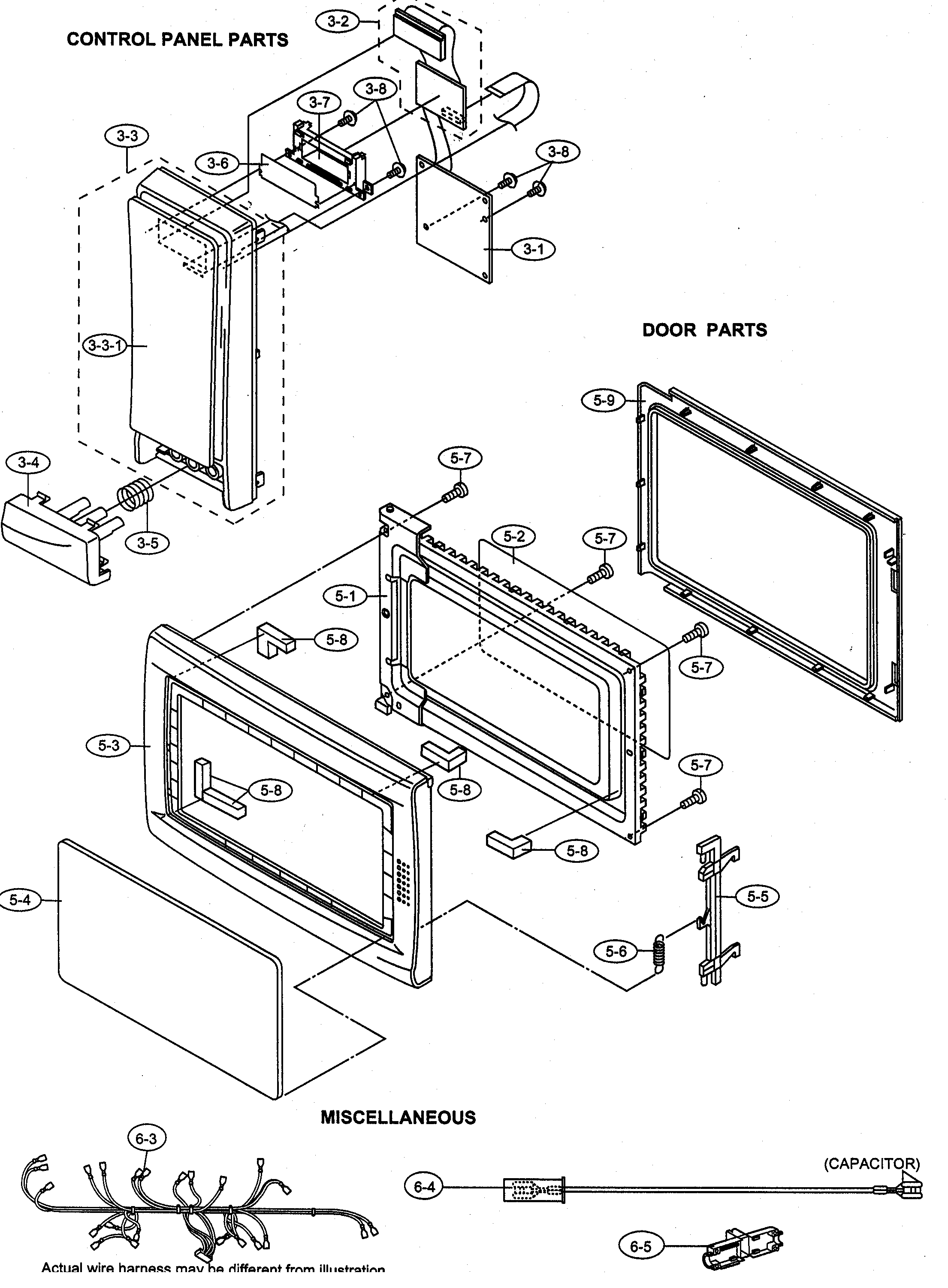 CONTROL PANEL/DOOR PARTS/MISCELLANEOUS