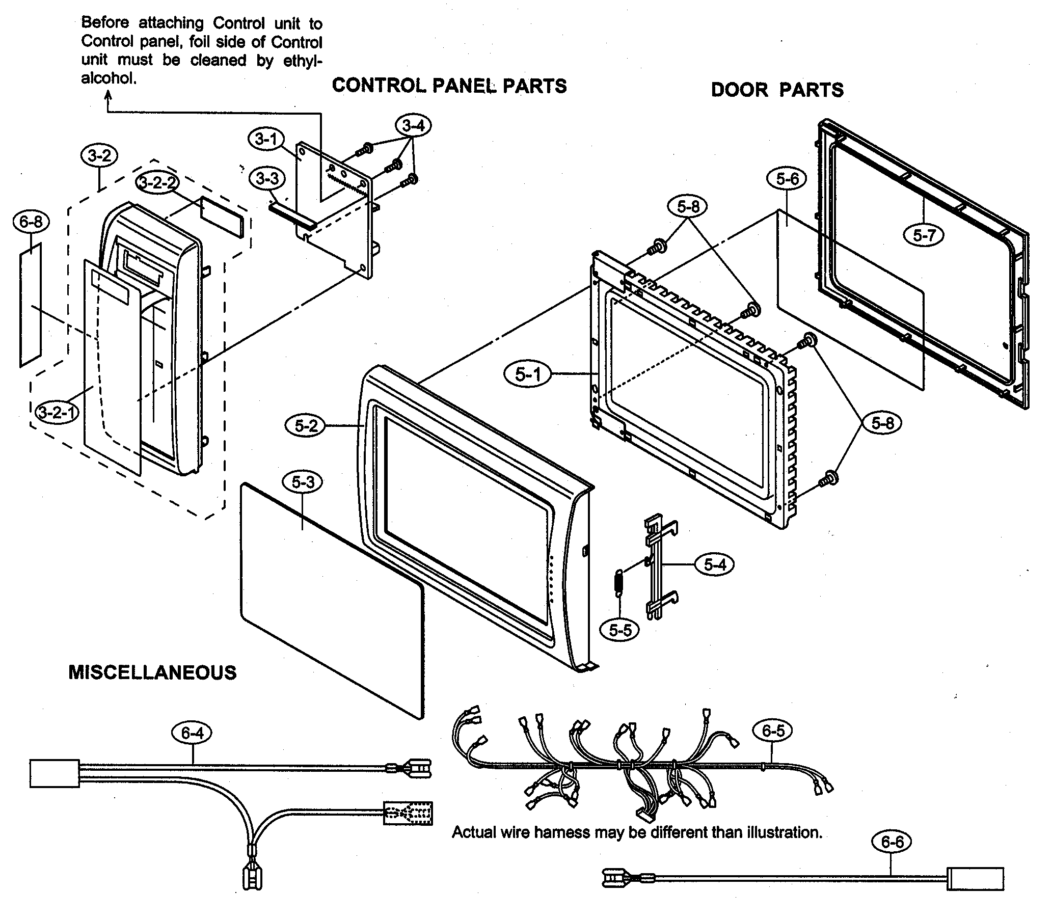 Control panel/door parts/miscellaneous