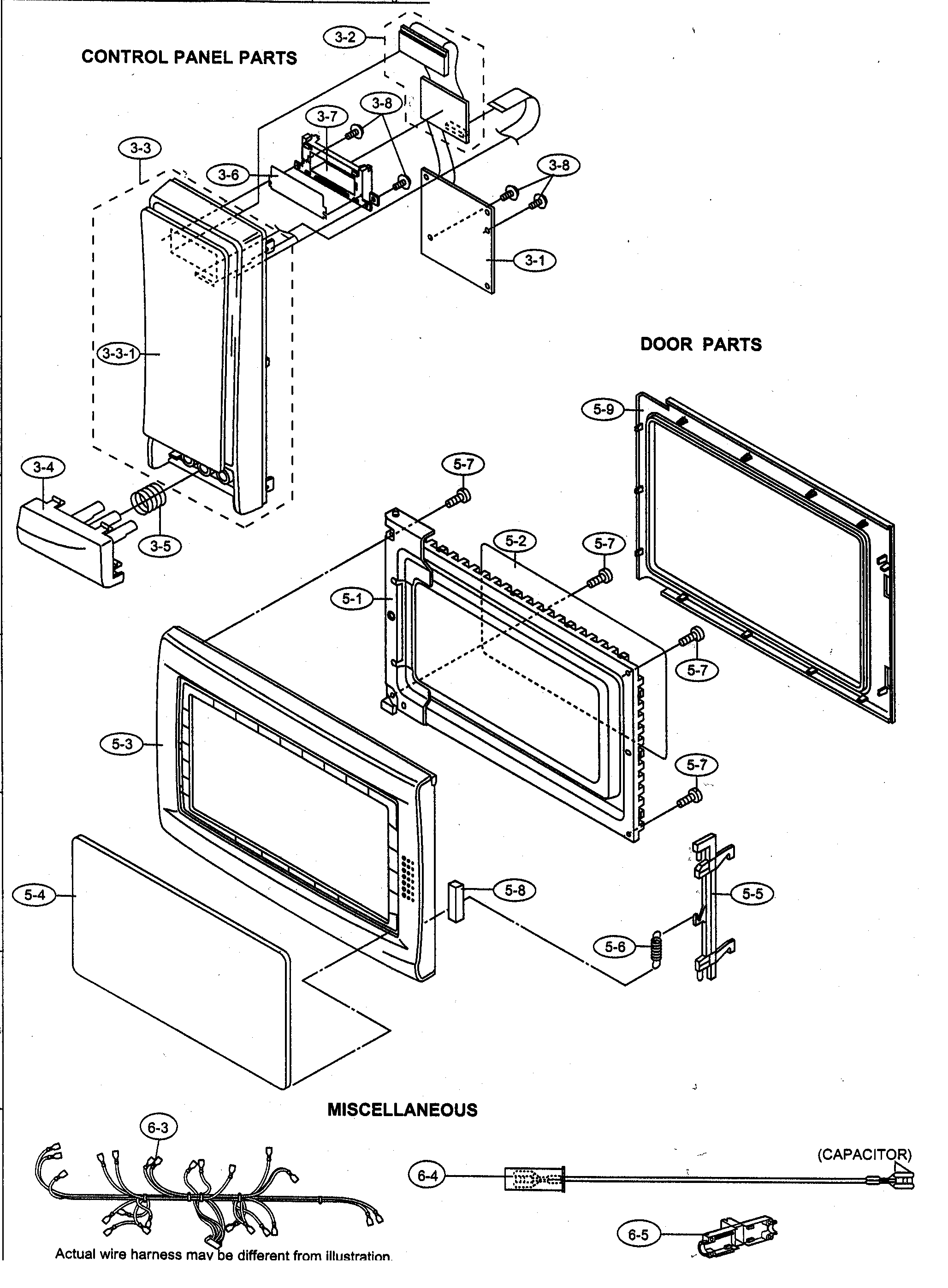 Control panel/door parts/miscellaneous