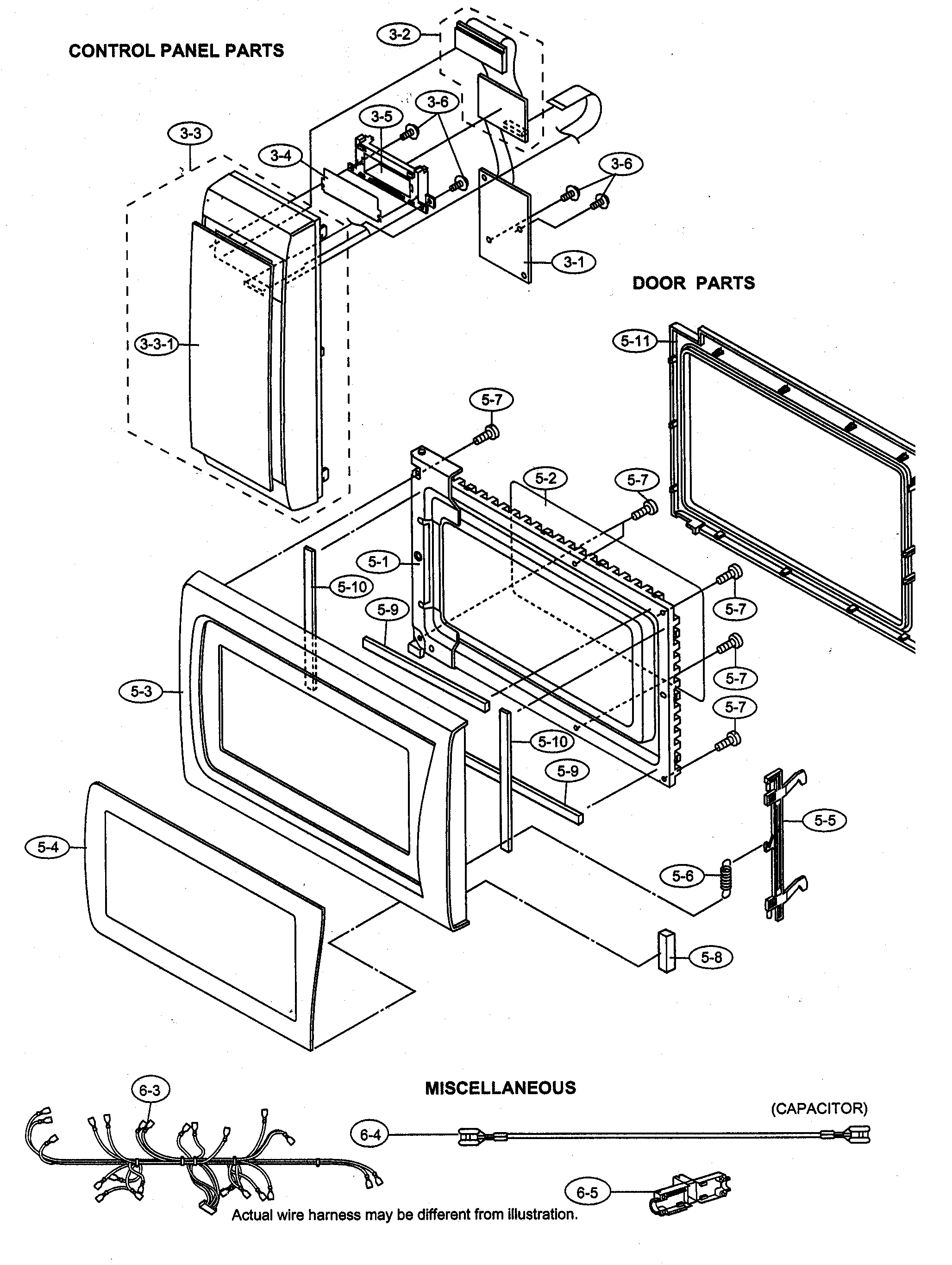 CONTROL PANEL/DOOR PARTS/MISCELLANEOUS