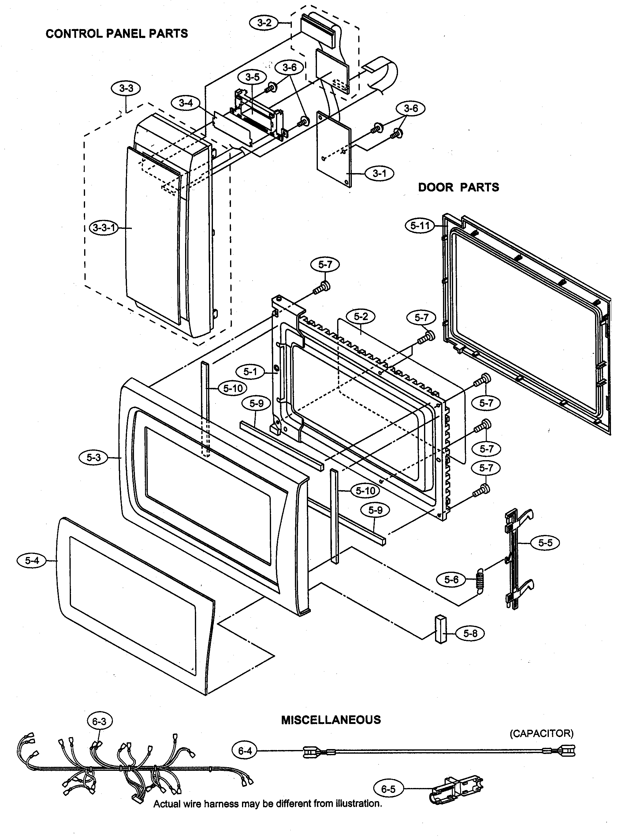 Control panel/door parts/miscellaneous