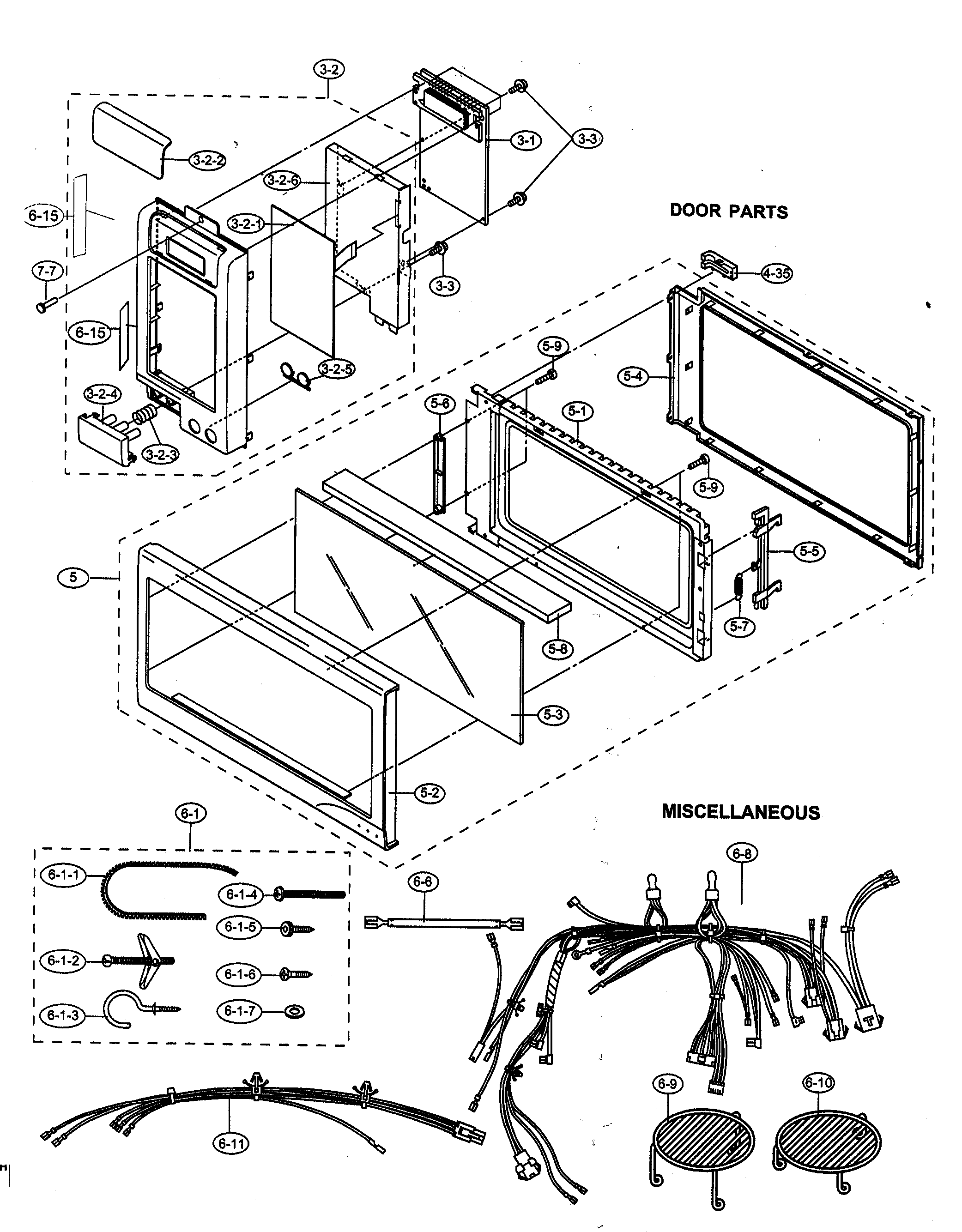 CONTROL PANEL/DOOR PARTS/MISCELLANEOUS