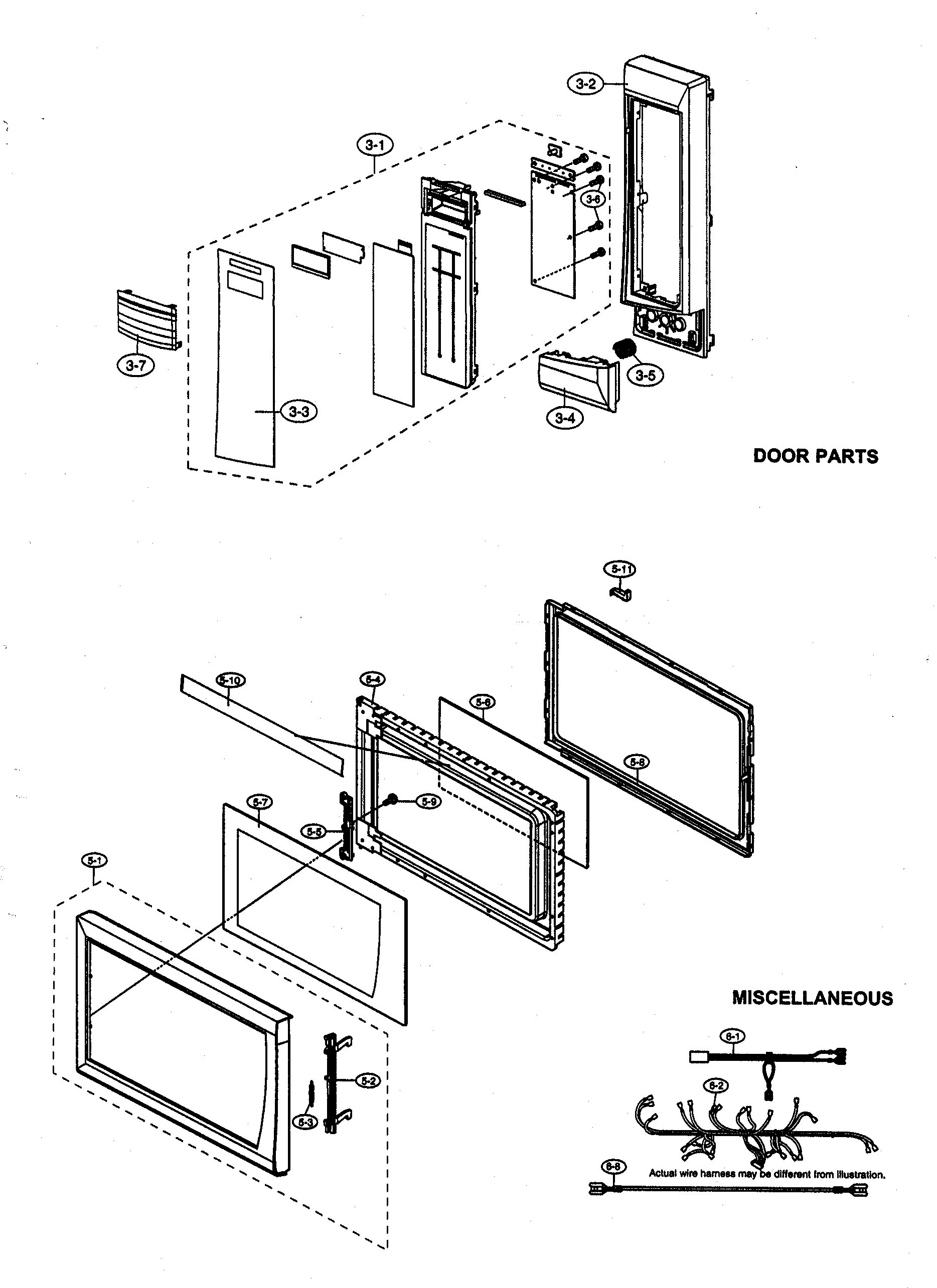 CONTROL PANEL/DOOR PARTS/MISCELLANEOUS