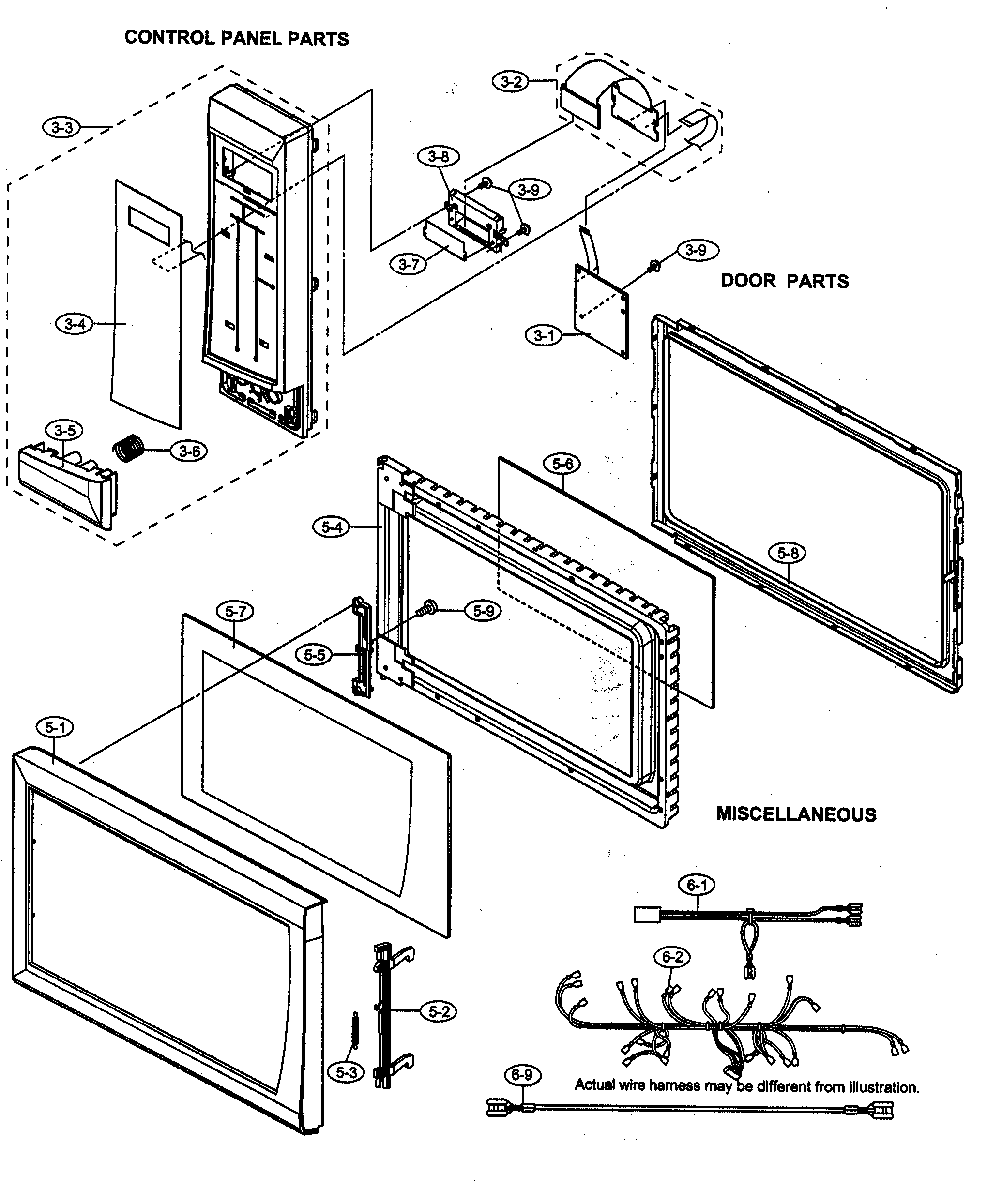 CONTROL PANEL/DOOR PARTS/MISCELLANEOUS