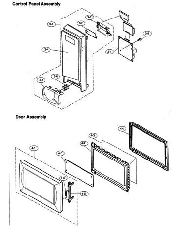 Control panel assy/door assy