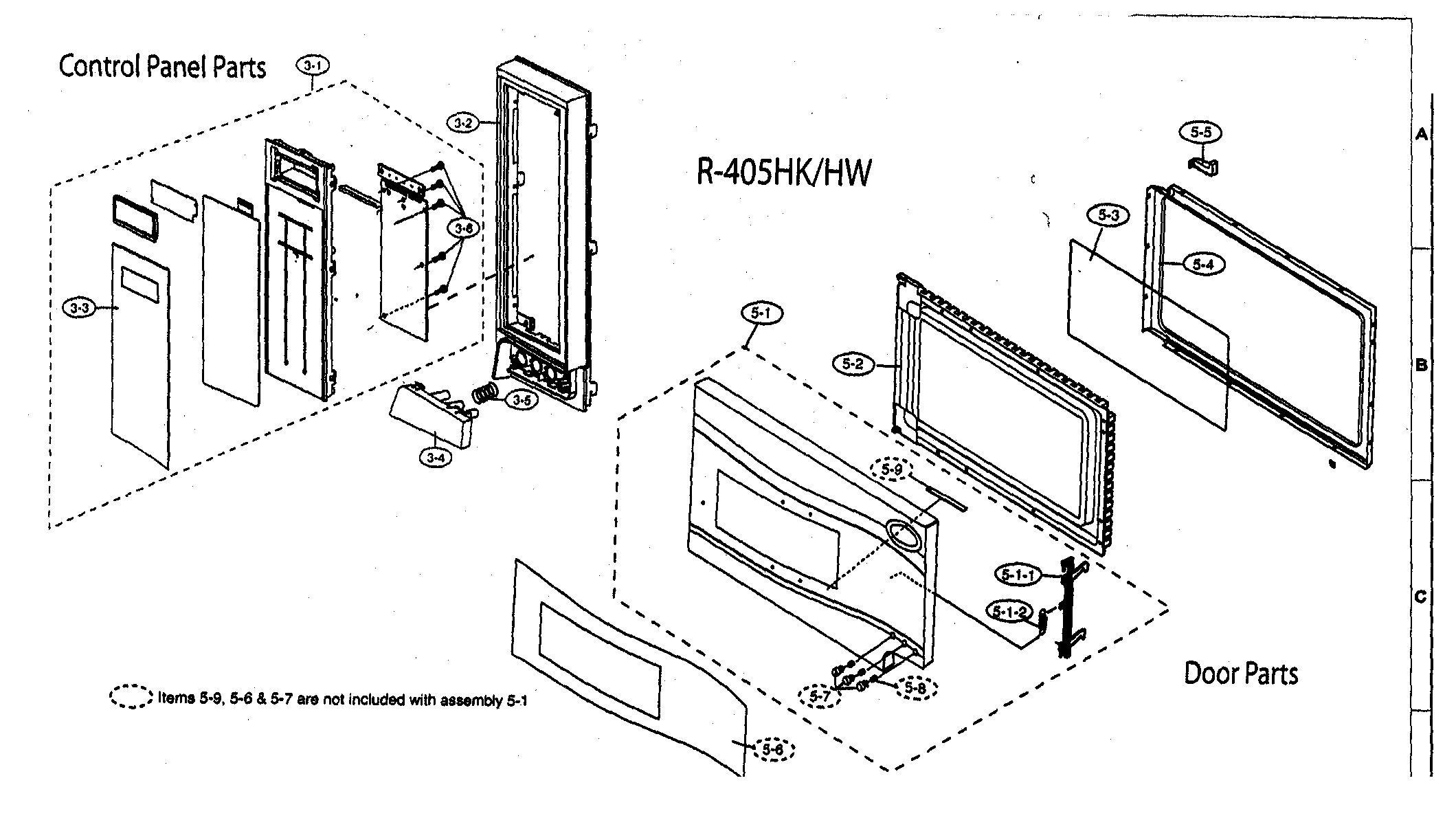 Control panel/door parts