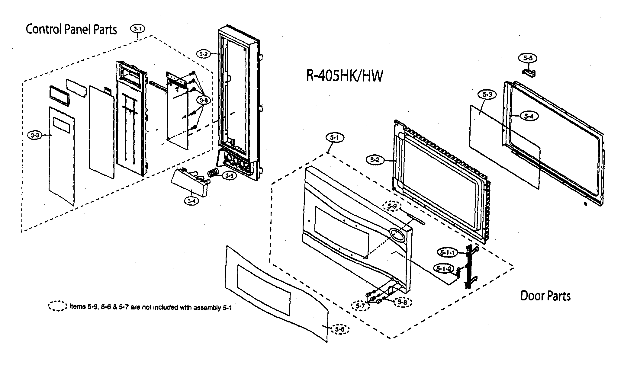Control panel/door parts