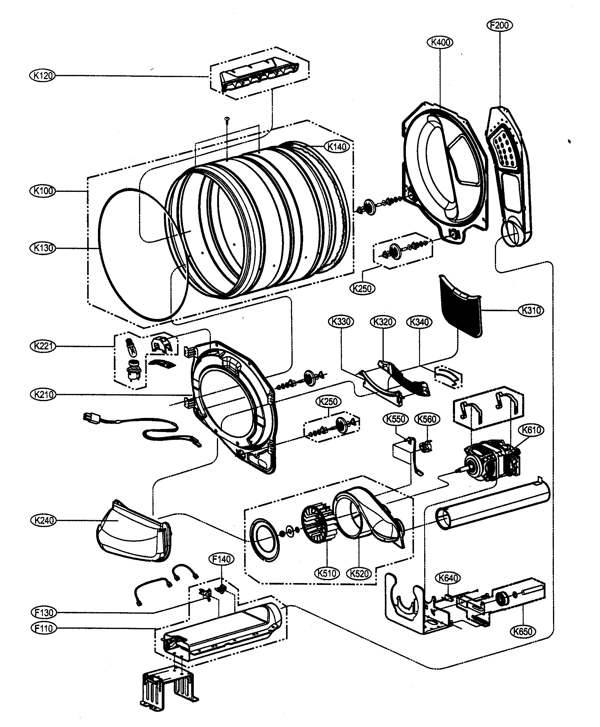 Drum/motor assy