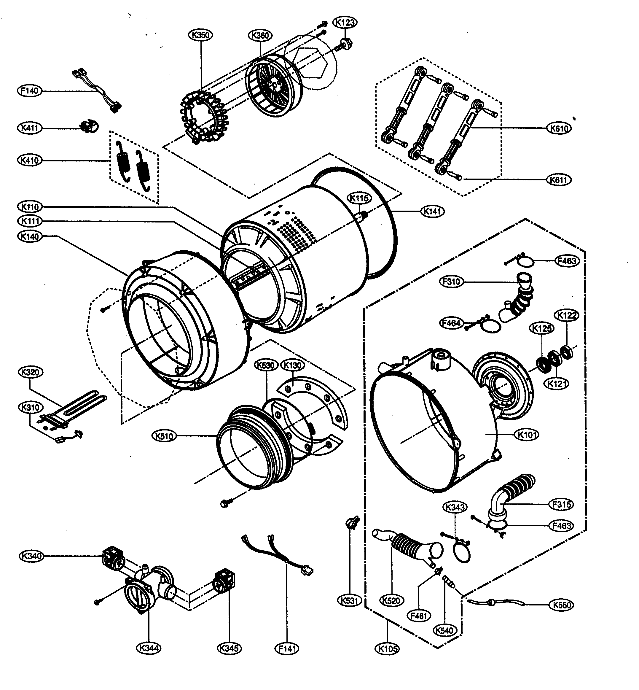 Drum/control panel assy