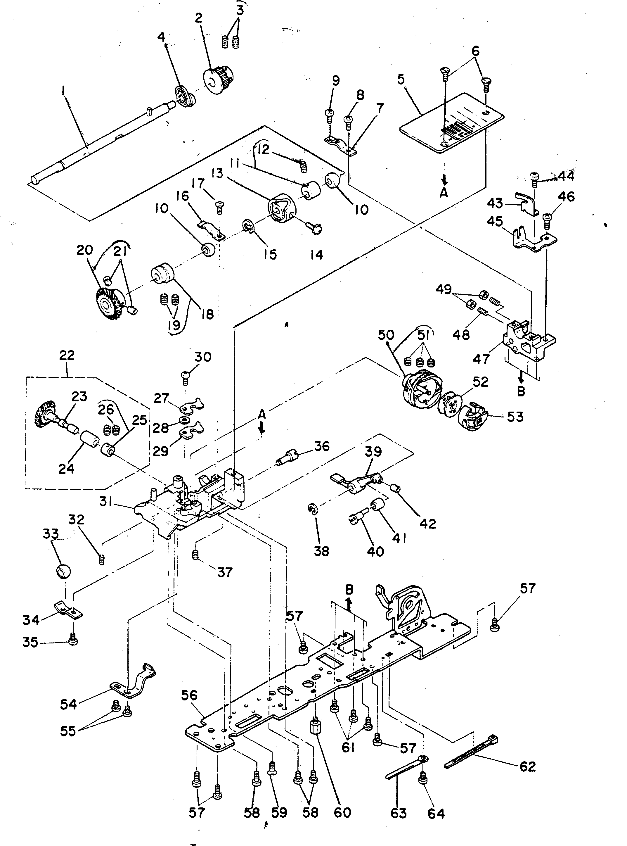 Hook driving shaft