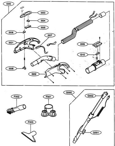 Accessory holder/hose assy