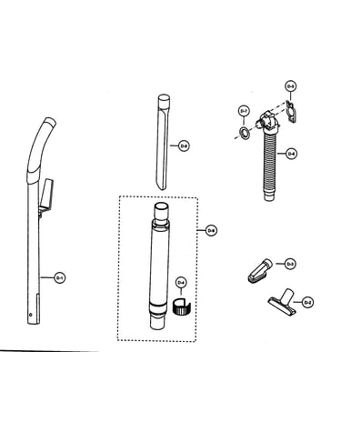 Handle/hose/attachments