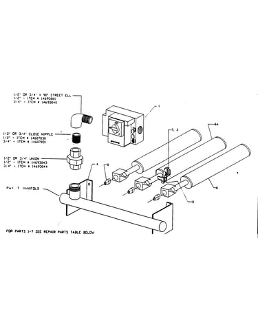 Natural gas burner/manifold assy