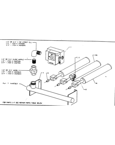 Natural gas burner/manifold assy