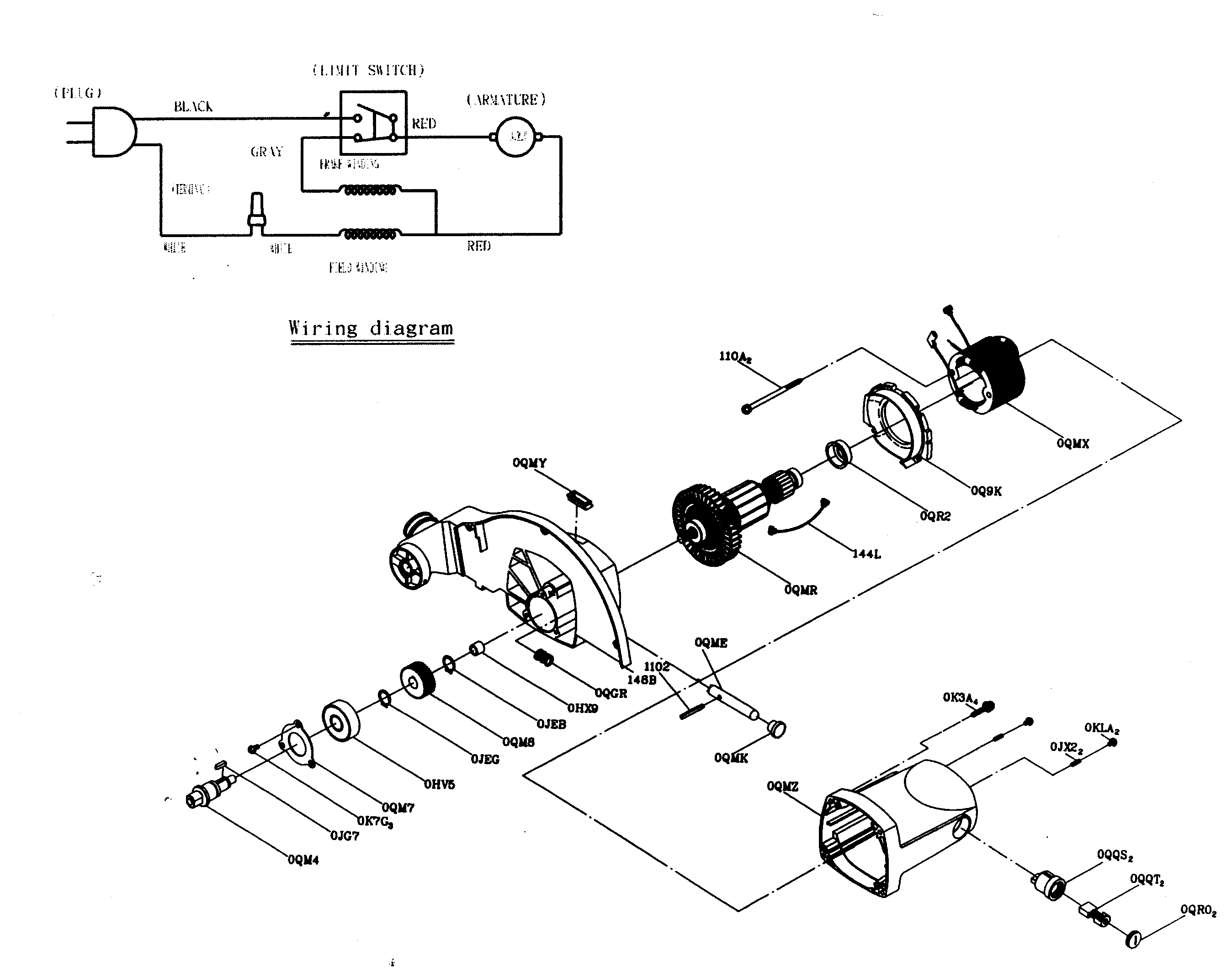 MOTOR ASSY/WIRING DIAGRAM