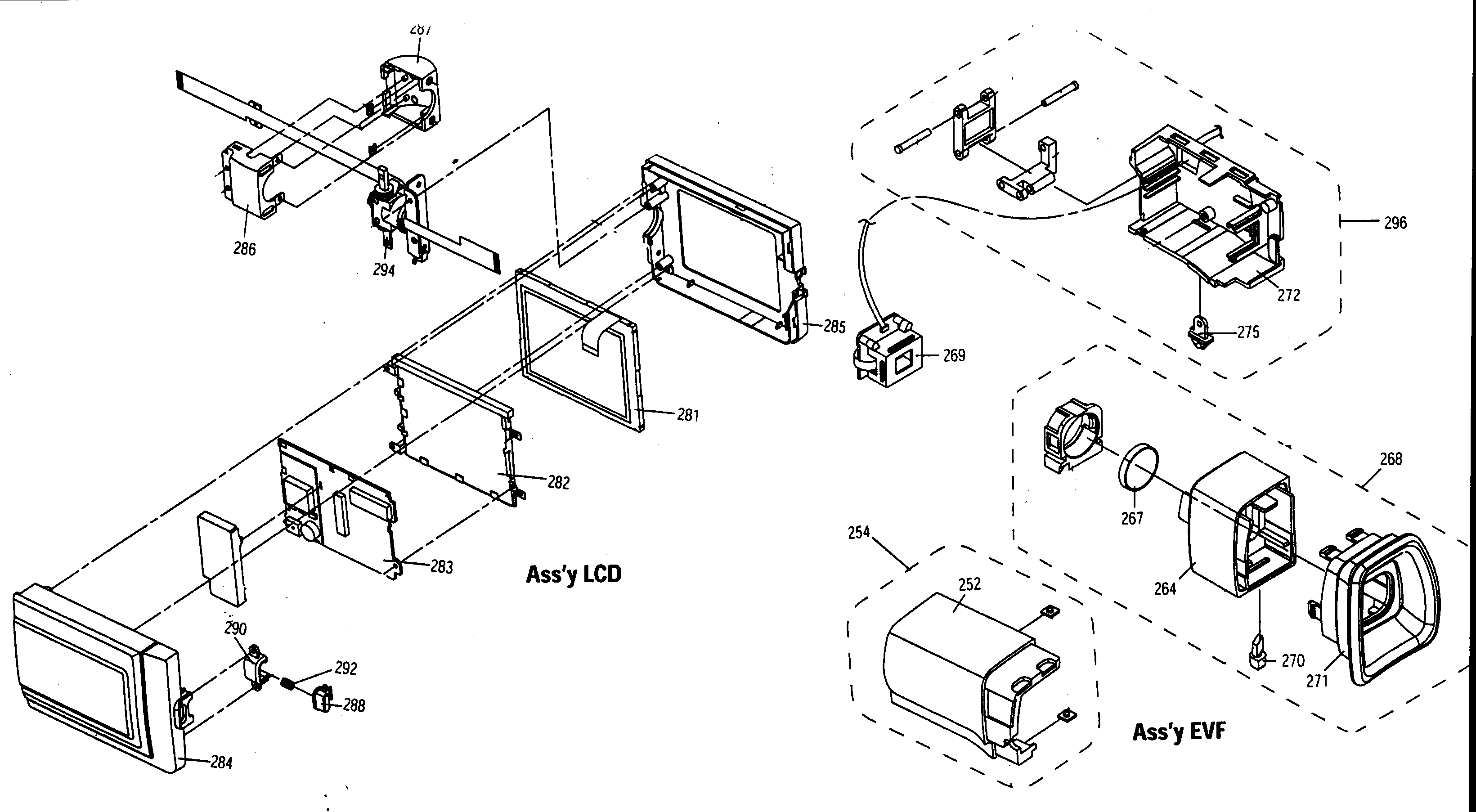 Lcd assy/evf assy
