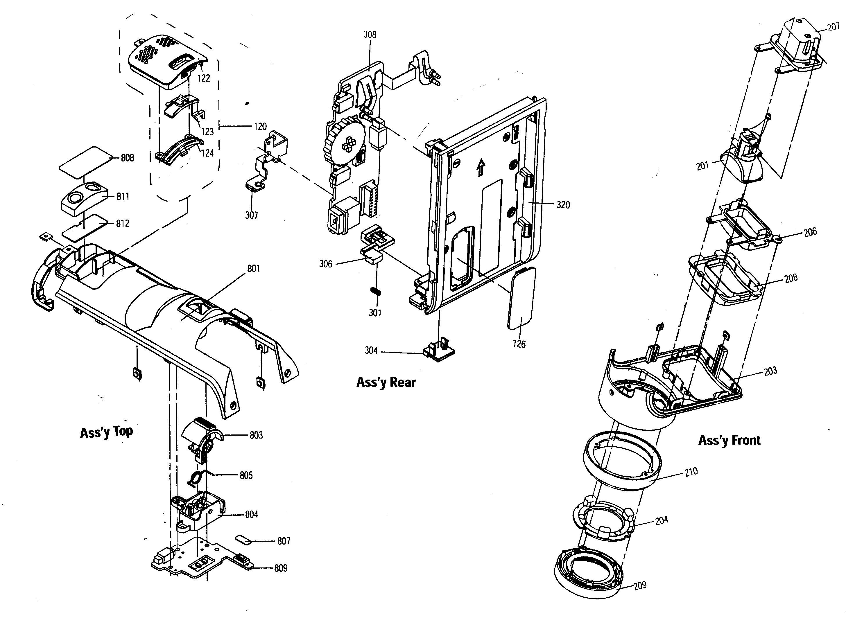 Top/rear/front assy
