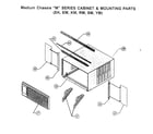 Friedrich RM18J30A-A cabinet/mounting parts diagram