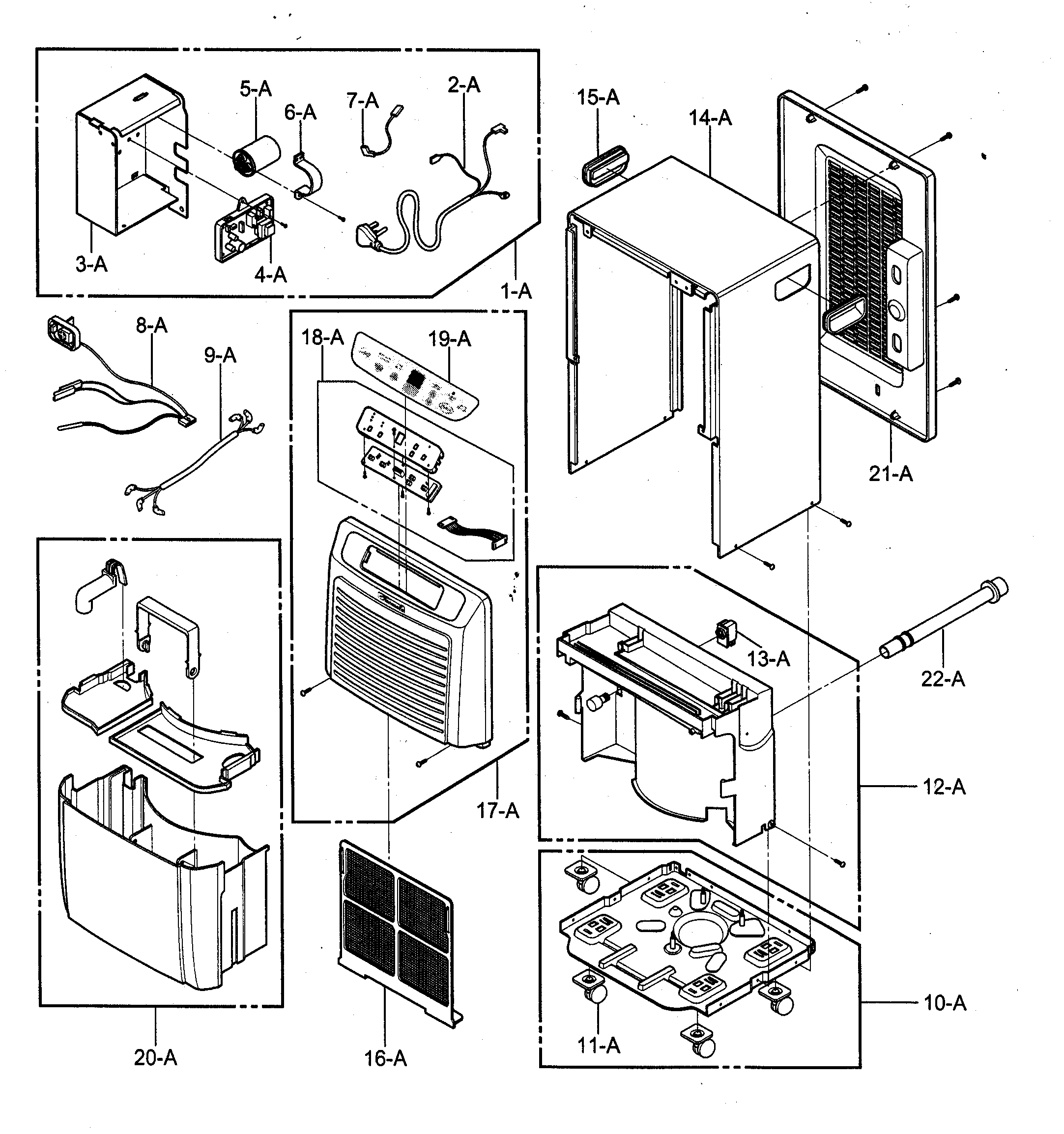 Outer case/control parts