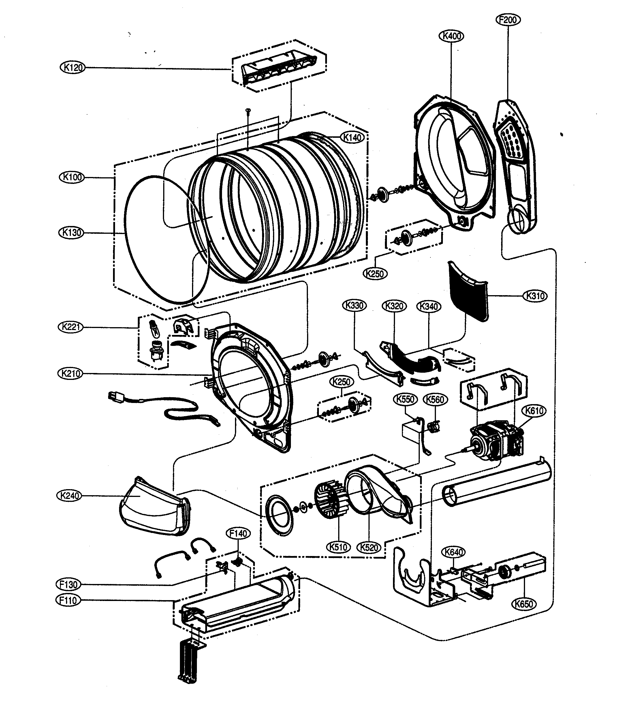 Drum/motor assy