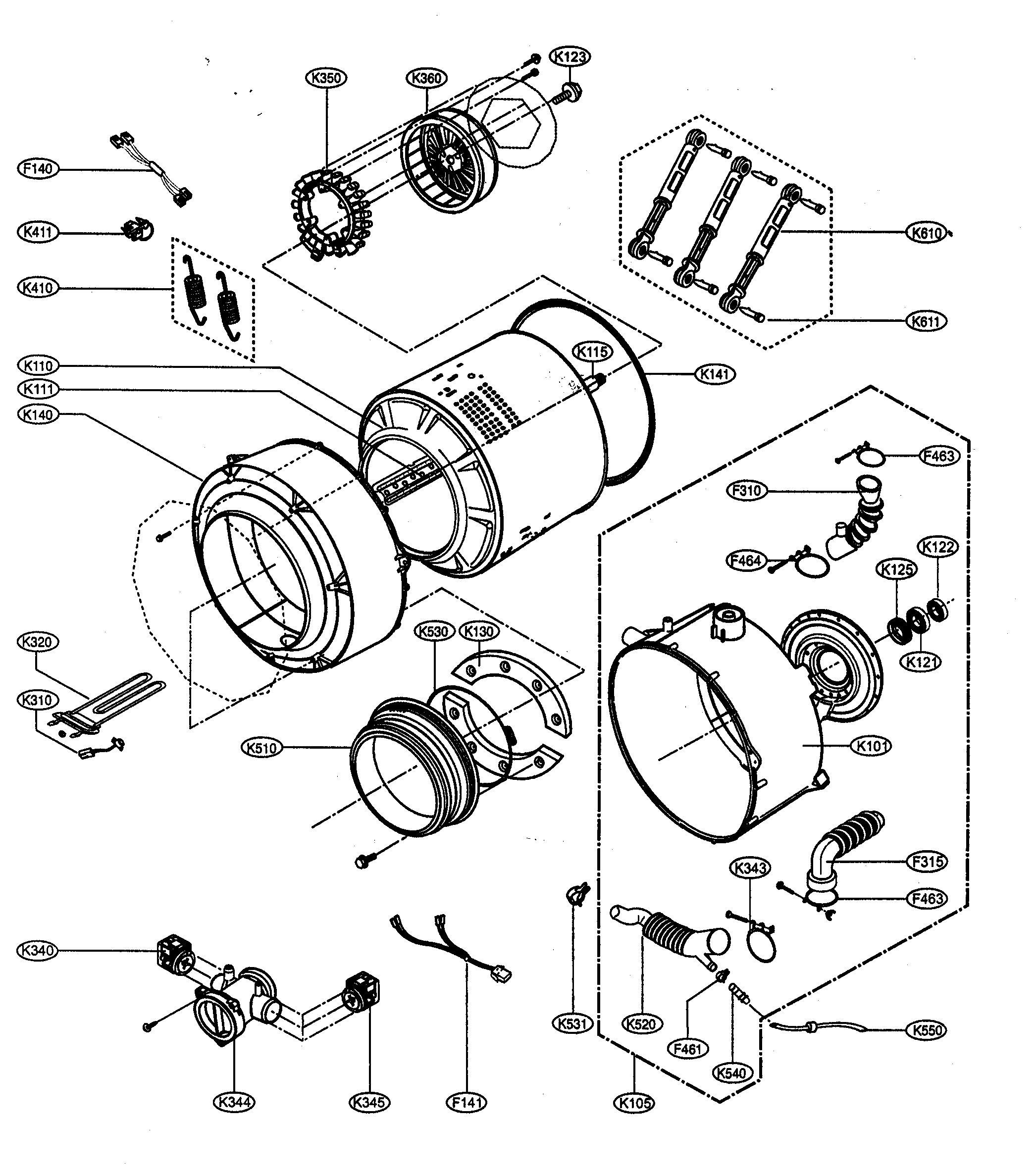 Drum/tub assy