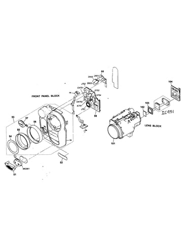 Front panel/lens block
