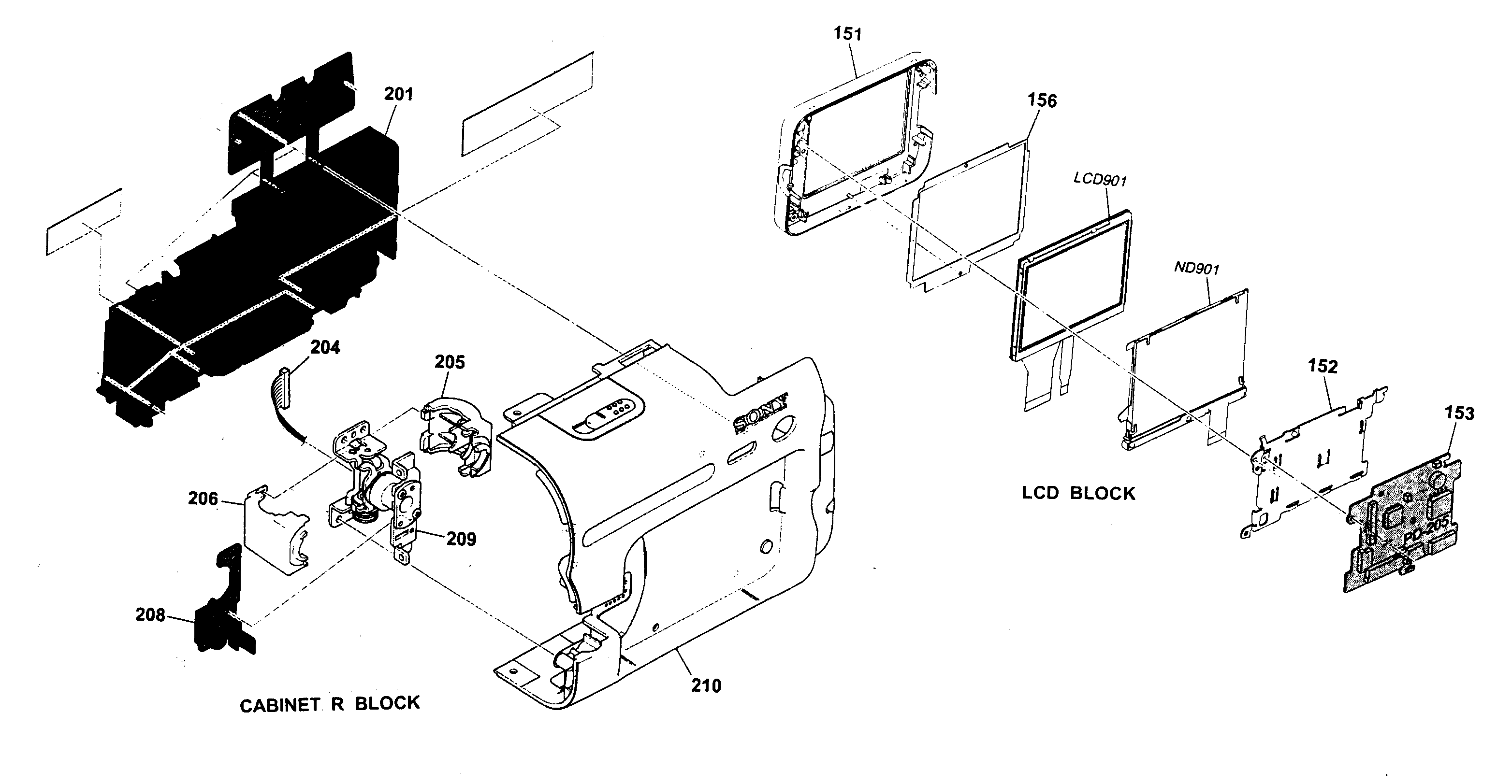 Cabinet r block/lcd block
