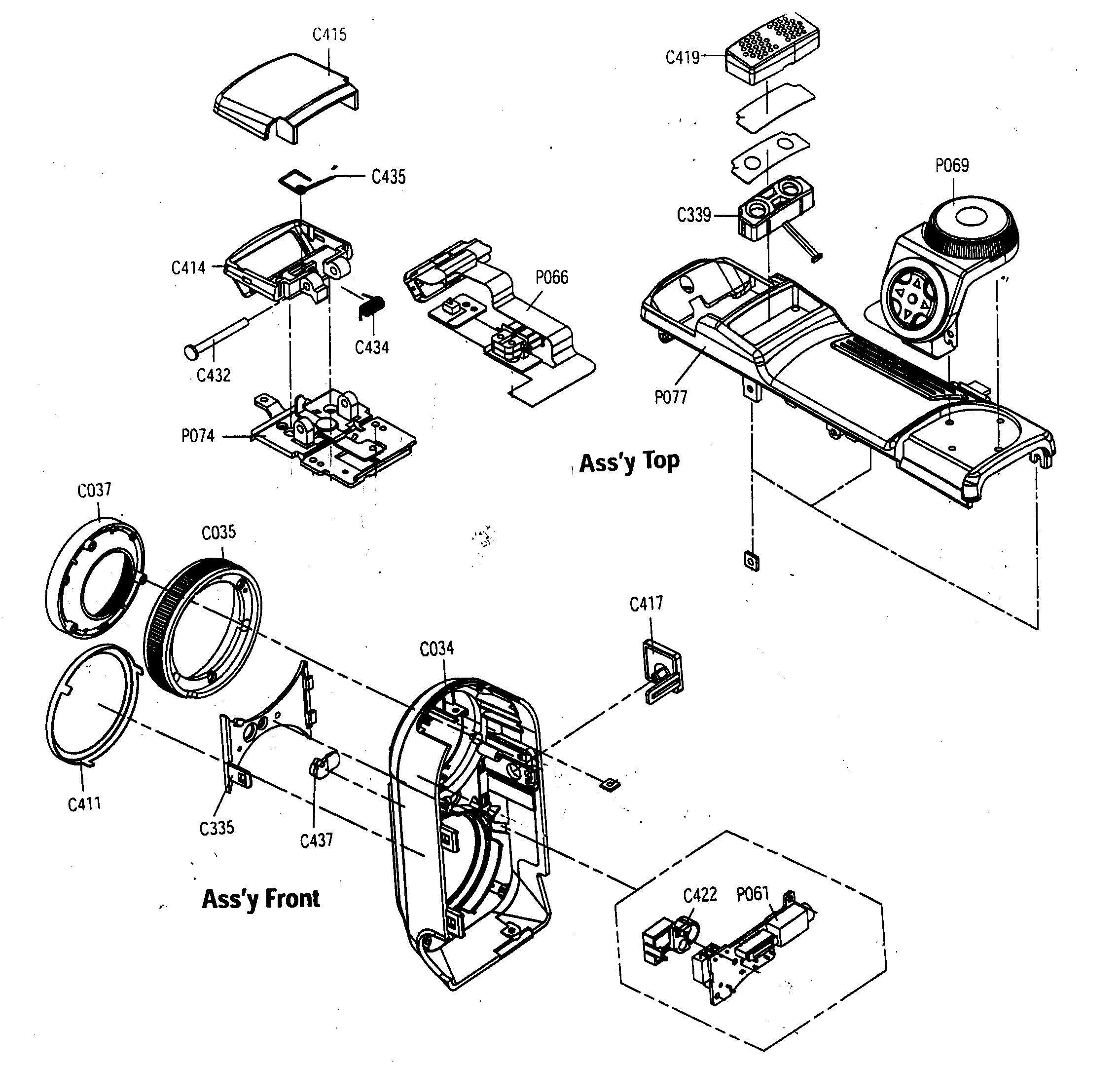 Front/top assy