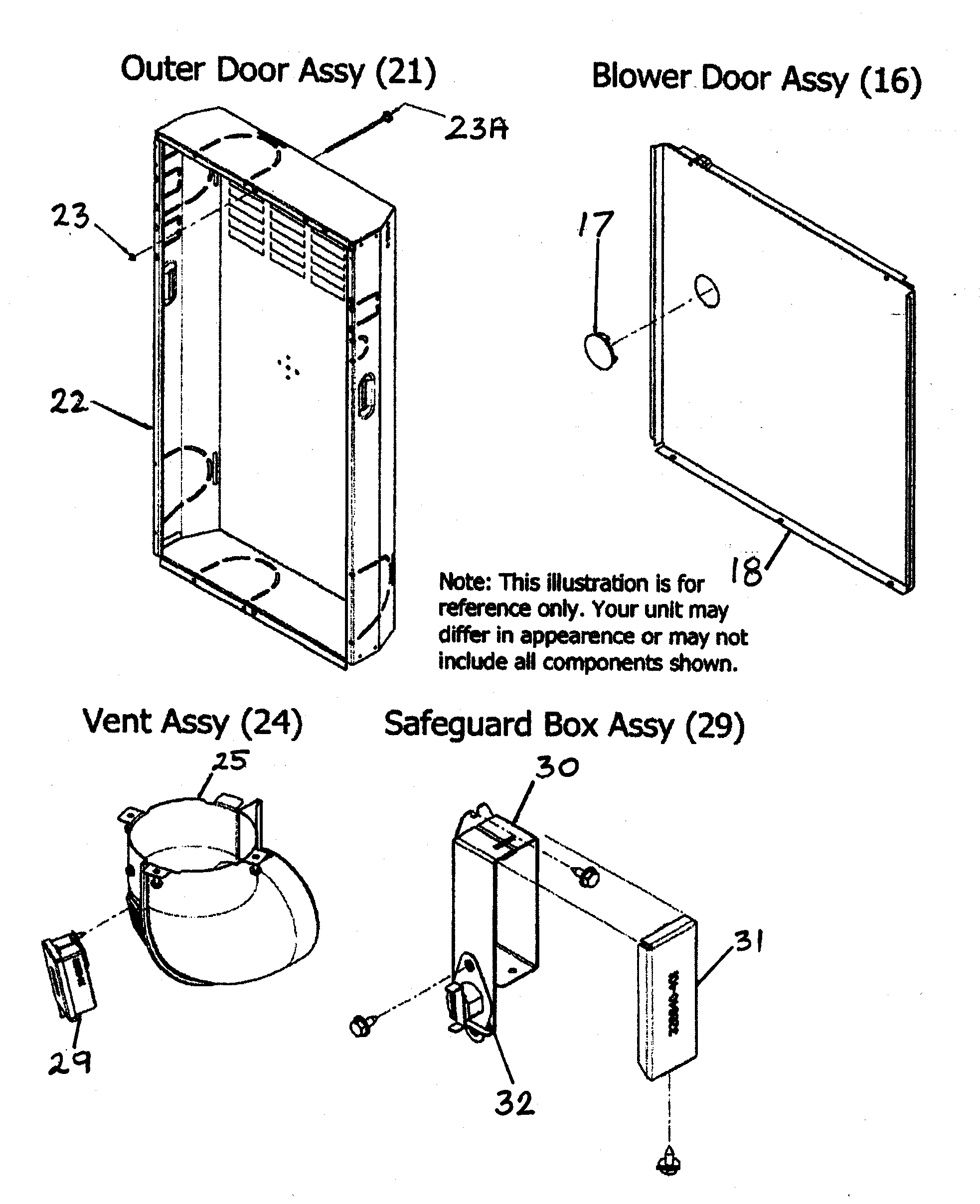 Outer door/vent assy