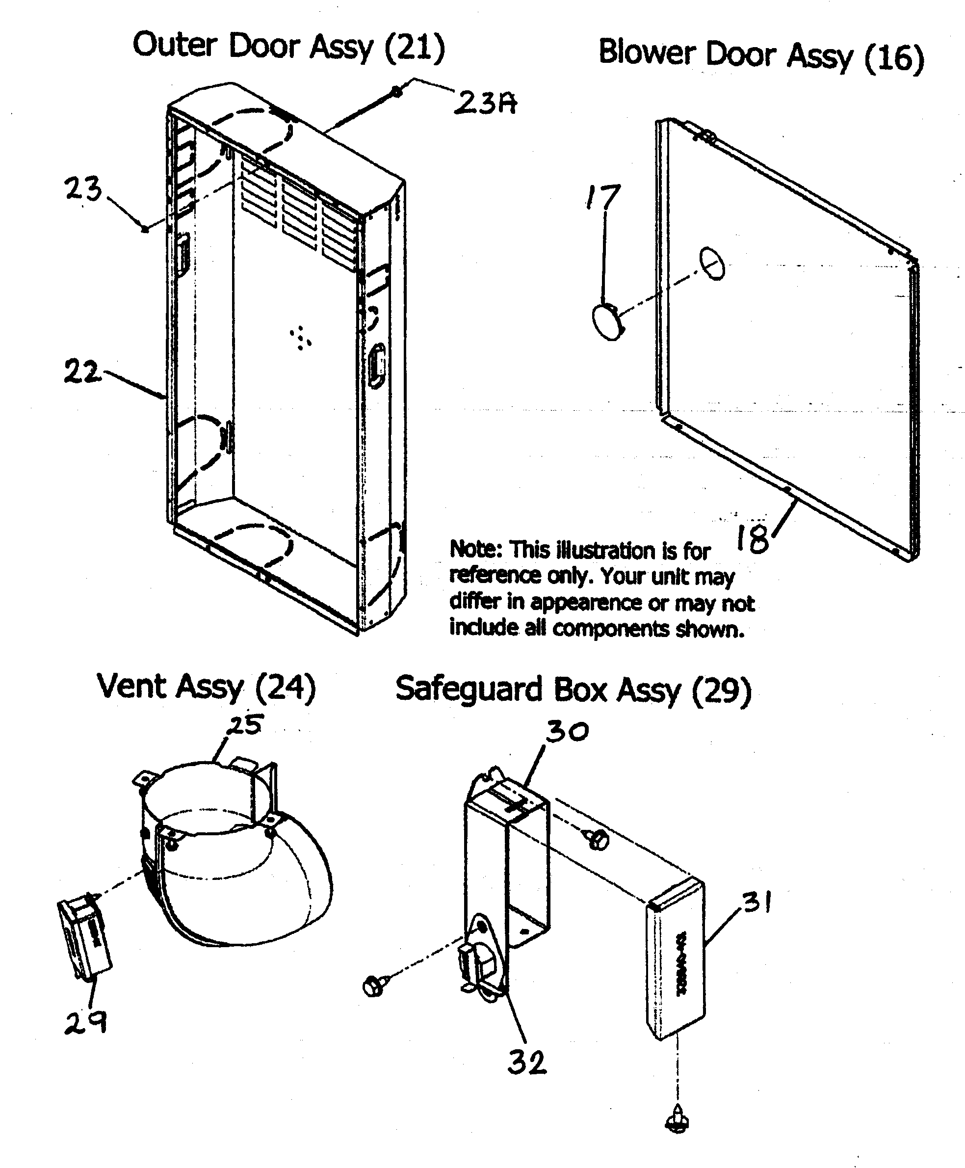 Outer door/vent assy