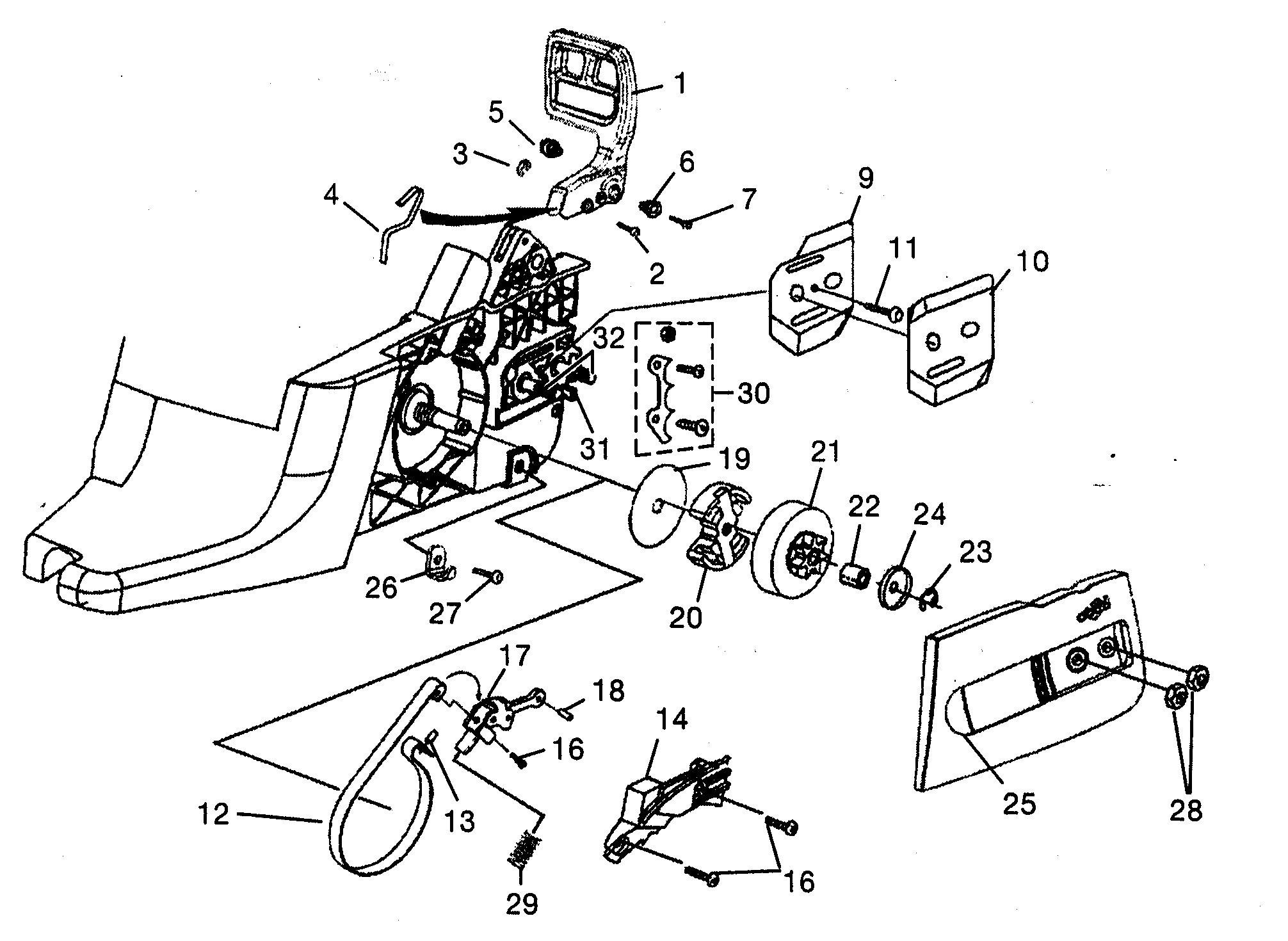 CLUTCH/CHAIN BRAKE/DRIVE CASE COVER