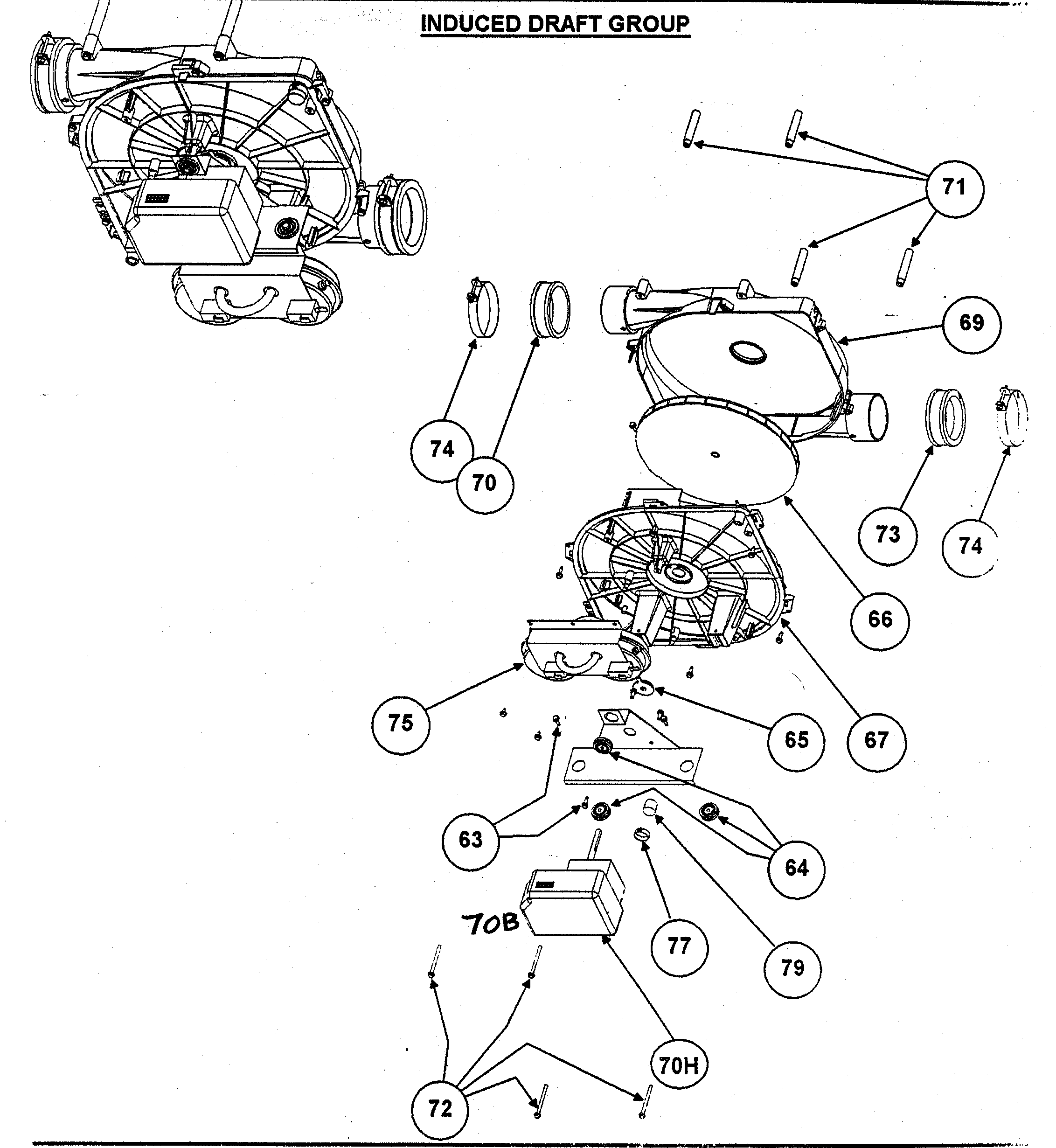 Induced draft assy