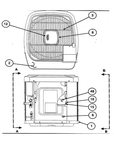Outlet grille/top cover