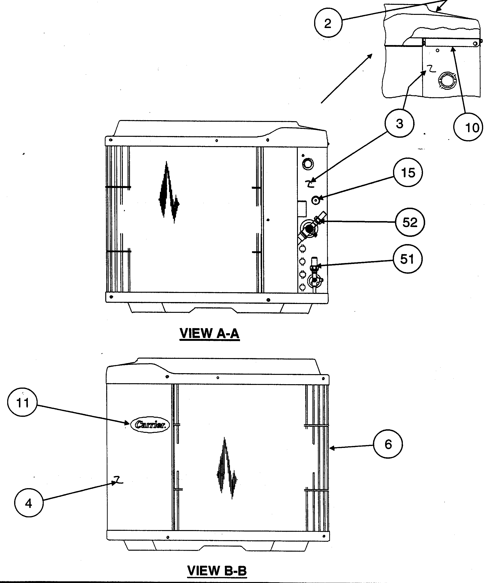 Inelt grille/service panel
