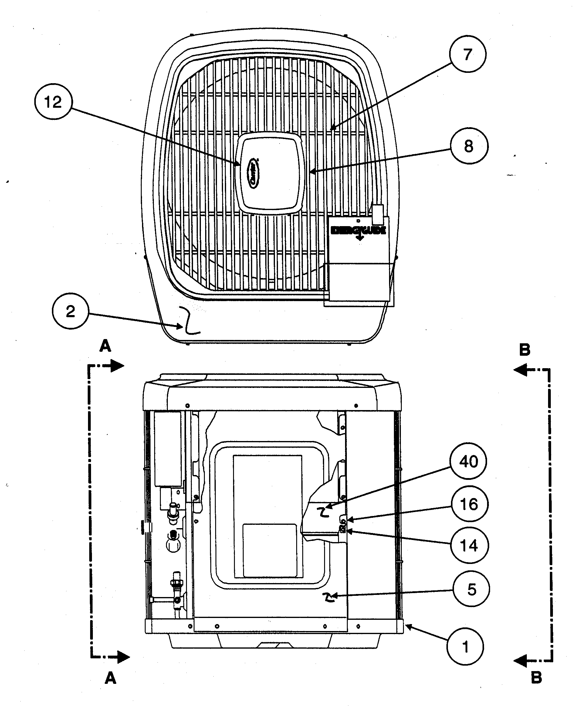 Outlet grille/top cover