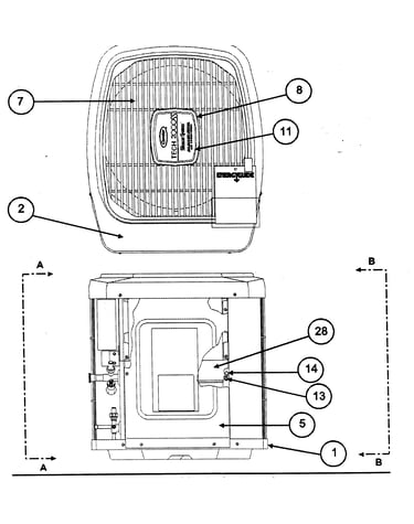 Outlet grille/top cover