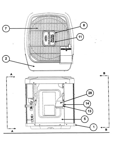 Outlet grille/top cover