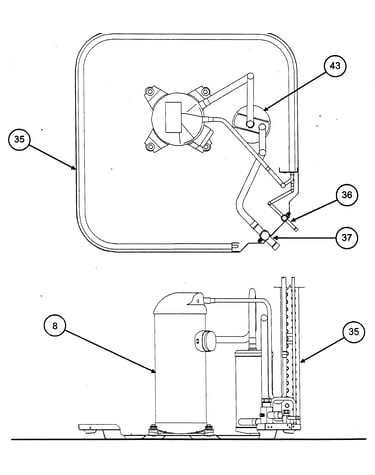 Compressor/condenser coil