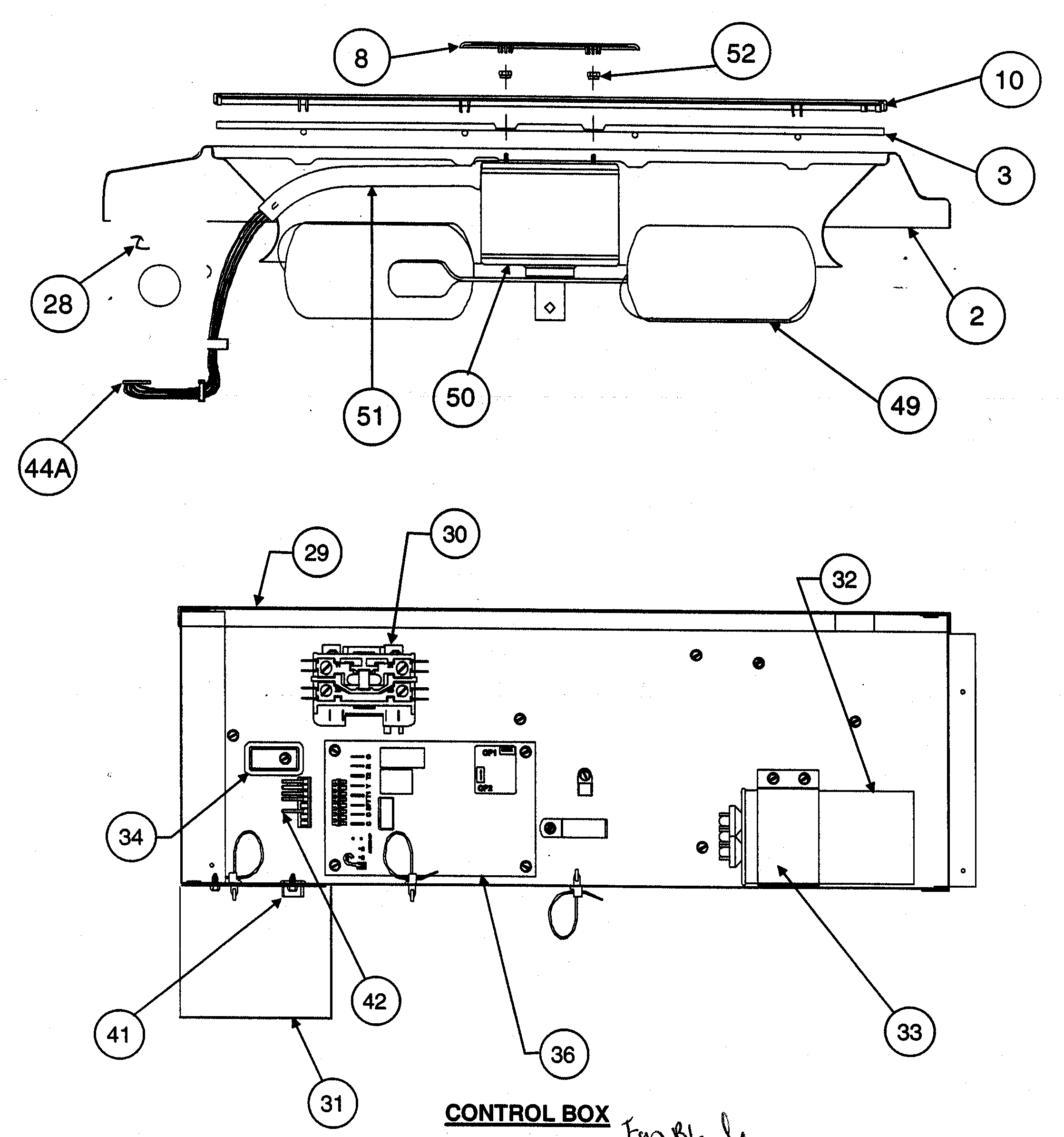 Control box/fan blade
