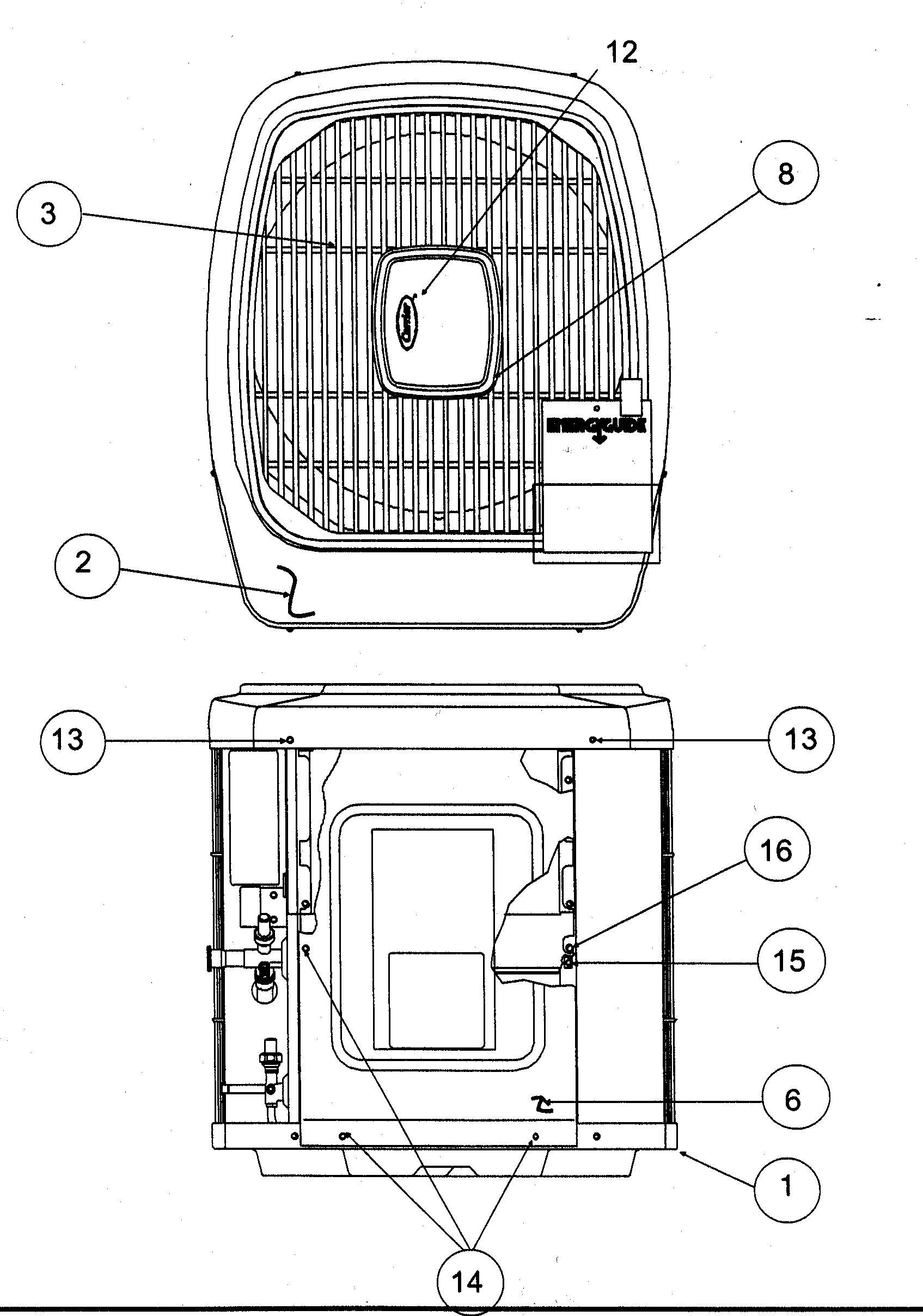 Outlet grille/top cover