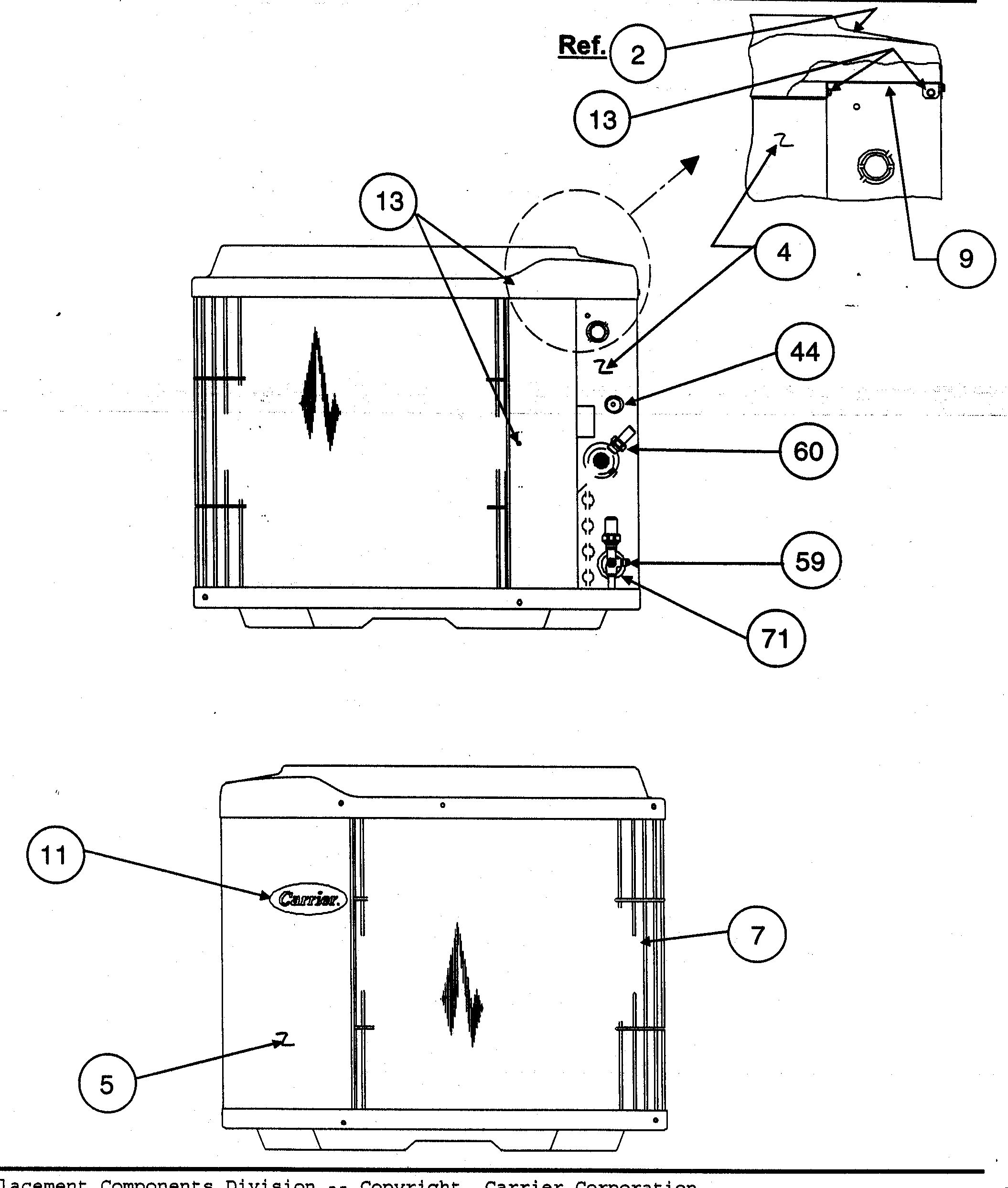 Inlet grille/service panel