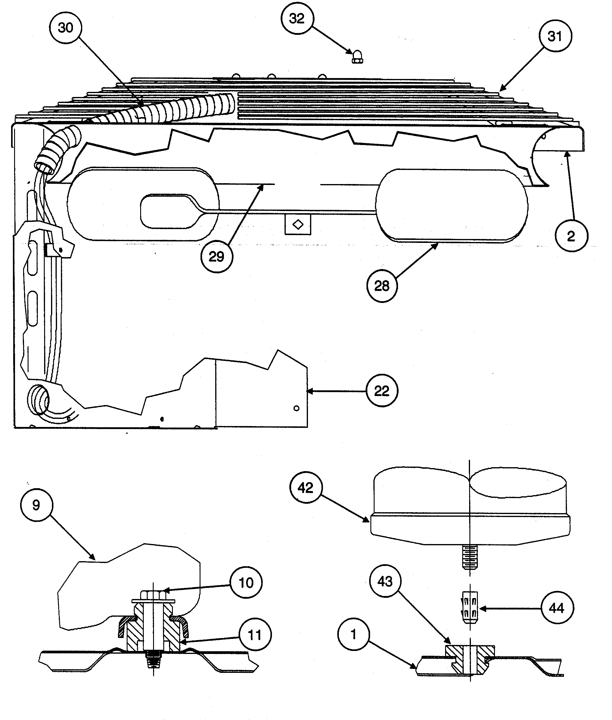 Control box cover/fan motor