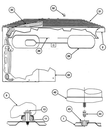 Control box cover/fan motor