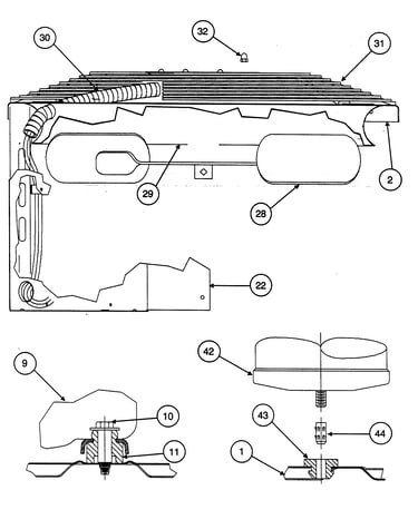 Control box cover/fan motor