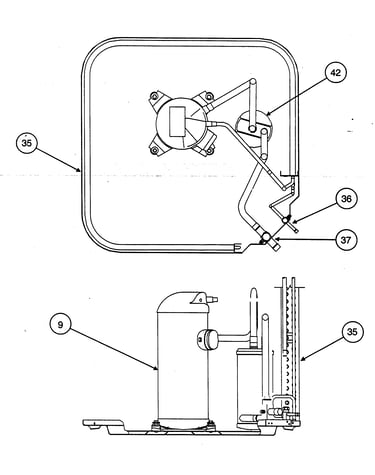 Condenser coil/compressor