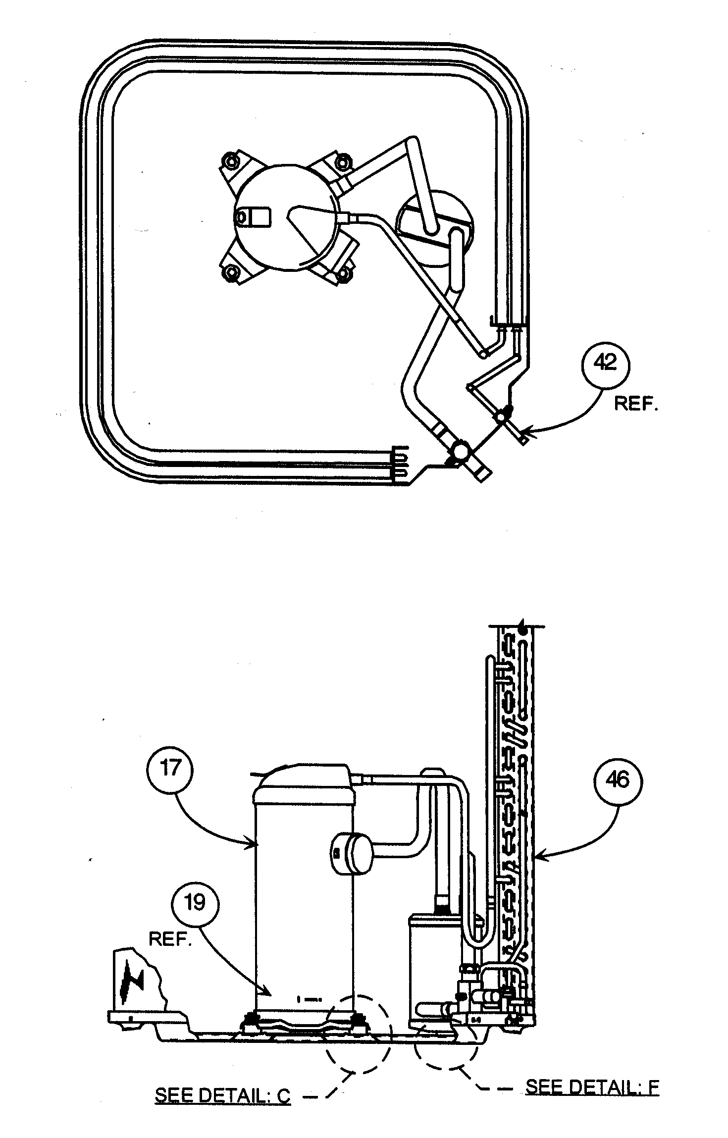 Condenser coil/compressor